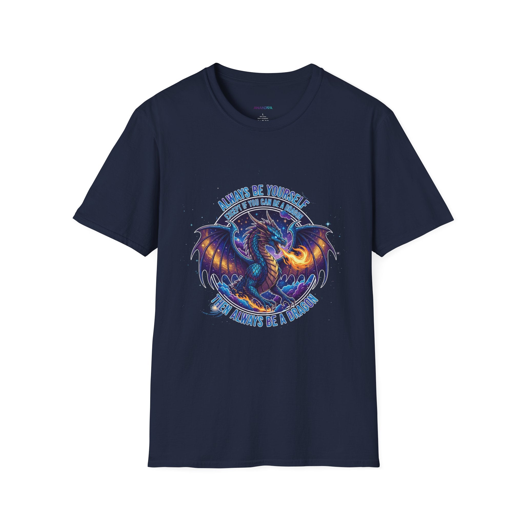 Dragon Graphic Men's T-Shirt | "Always Be Yourself Unless You Can Be a Dragon" | DTG Fantasy Tee
