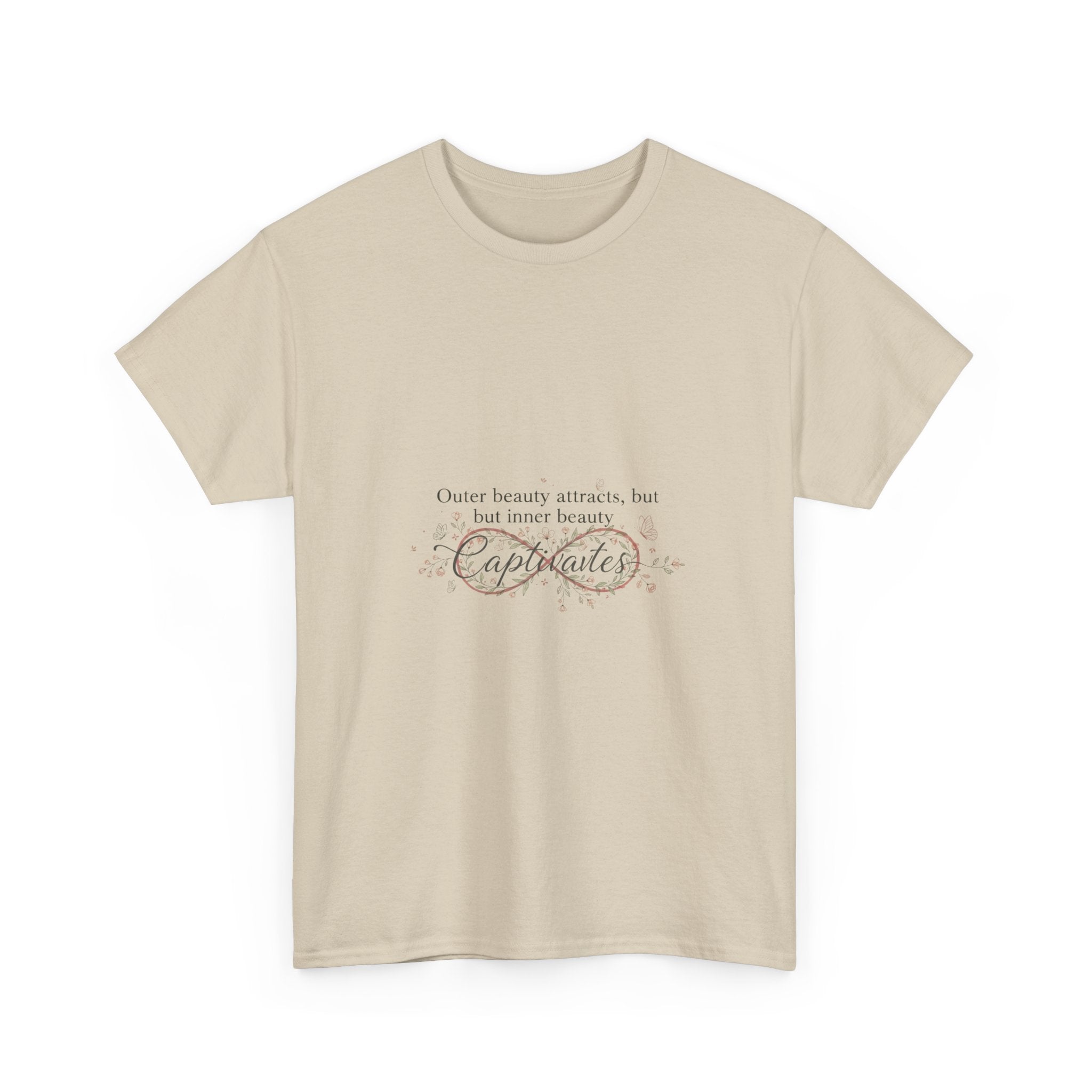 Inner Beauty Captivates — Women's Inspirational Floral Graphic Tee | DTG Printed Cotton T-Shirt