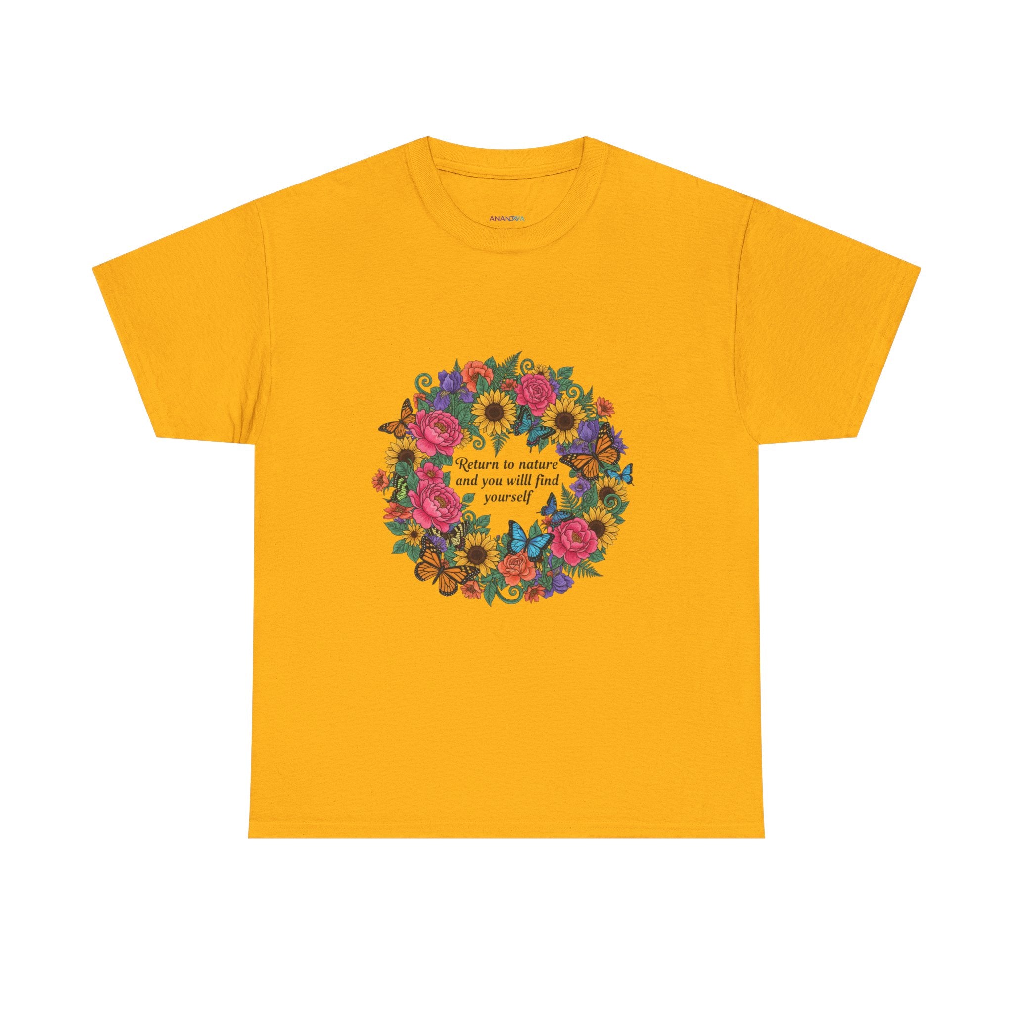 'Wherever You Go, Go with All Your Heart' Floral Wreath Women's T-Shirt | DTG-Printed Inspirational Tee