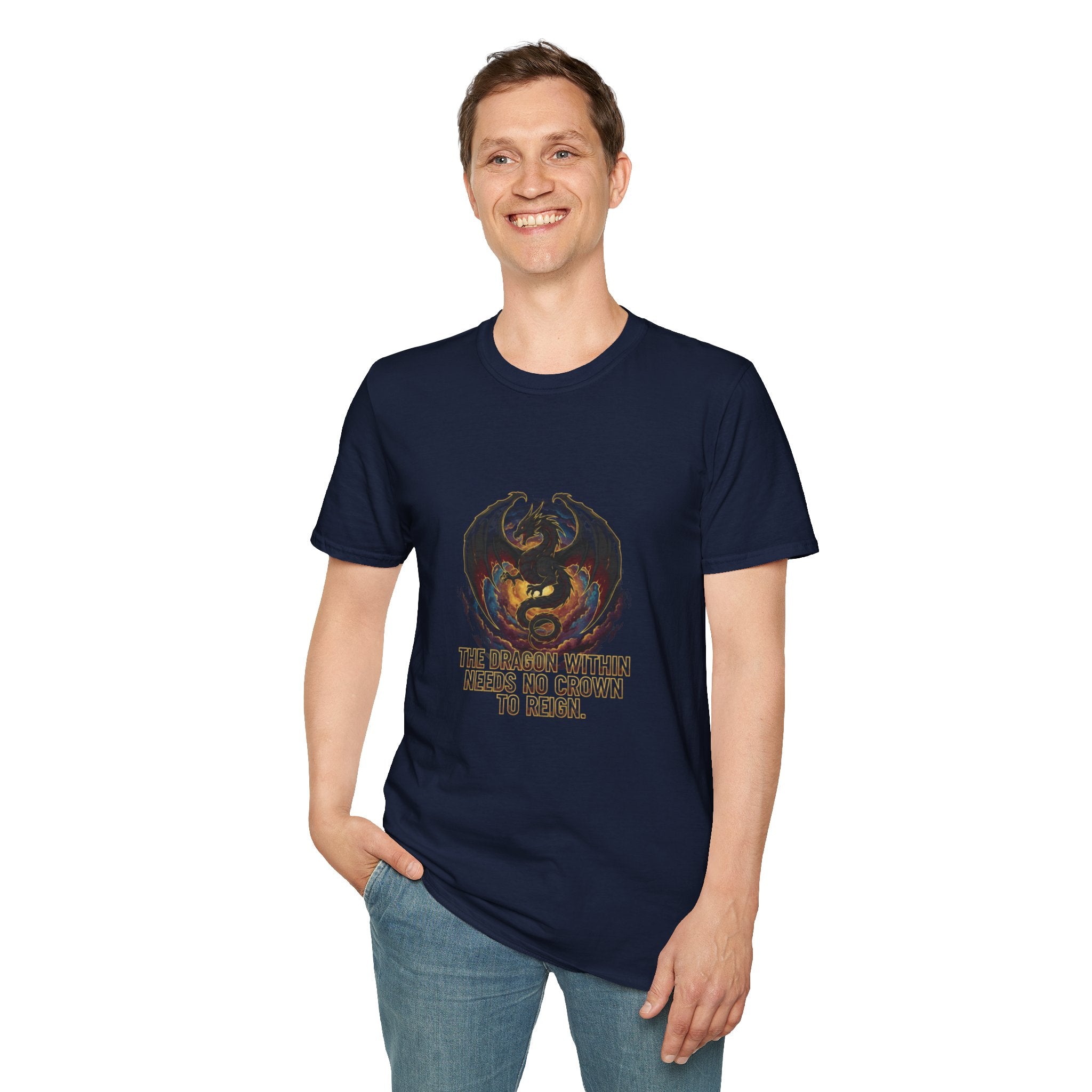 Men's Dragon Embrace Graphic T-Shirt | "You Are Stronger Than You Know" | DTG Inspirational Tee