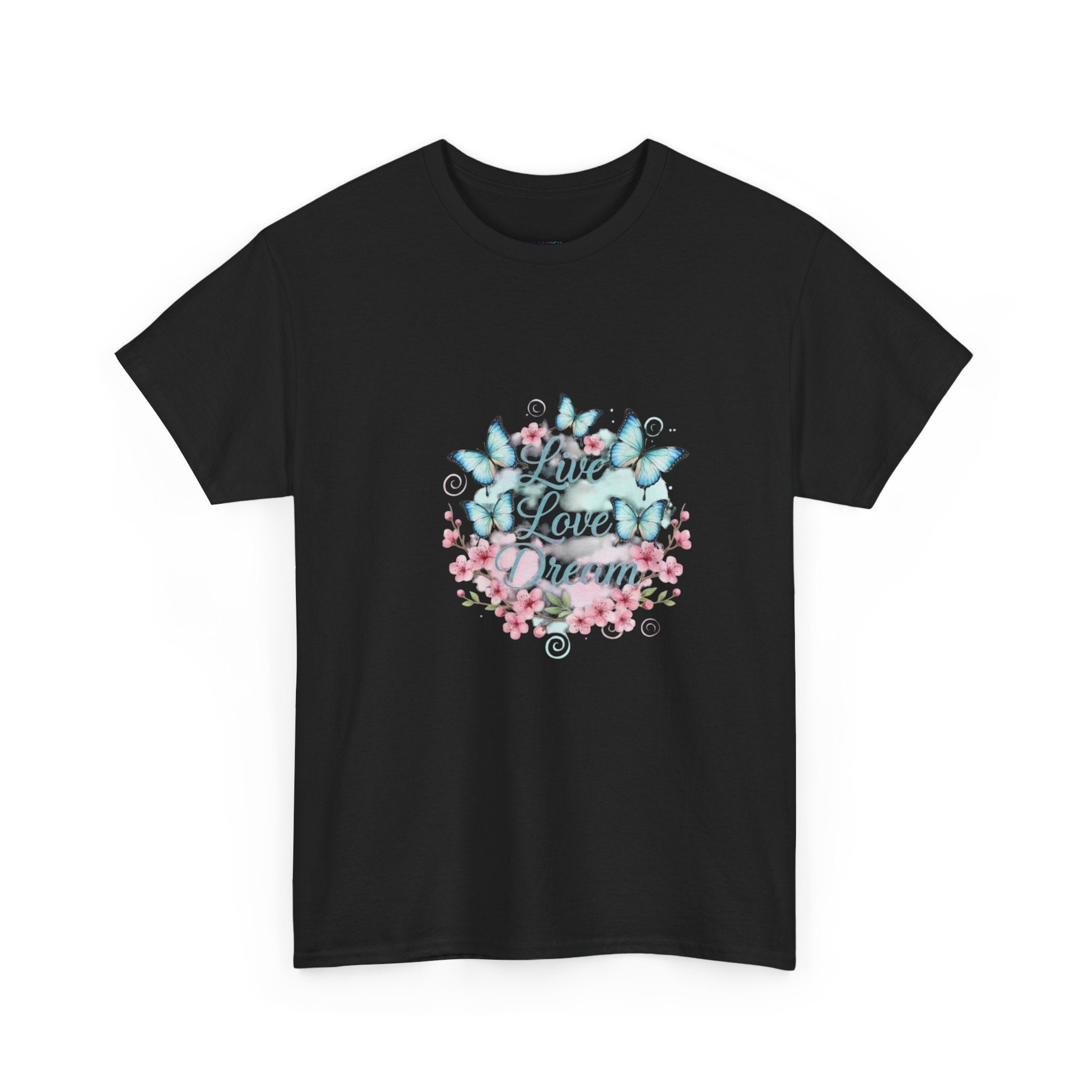 Live Love Dream Tee — Women's Floral Butterfly Graphic T-Shirt