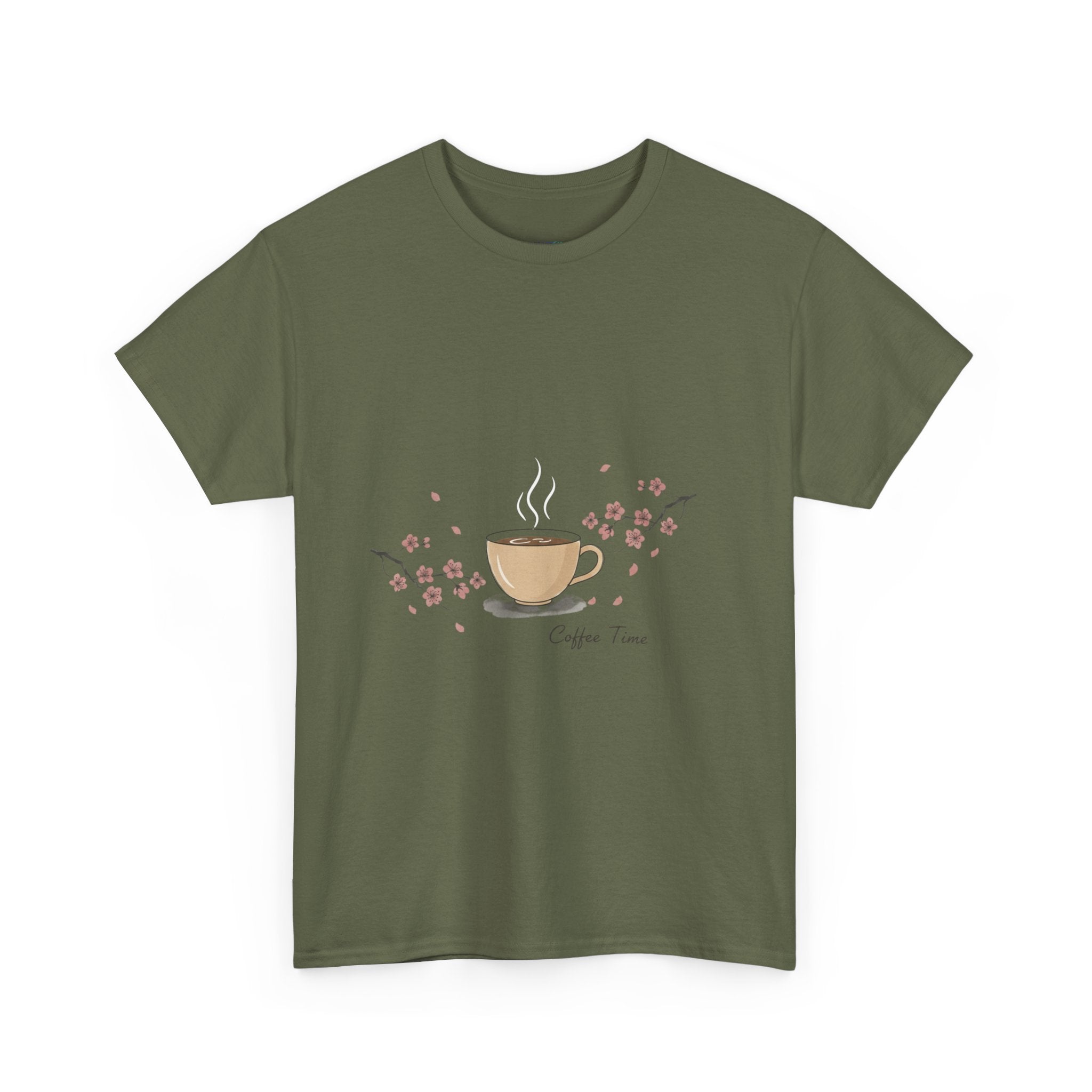 Coffee Time Women's Graphic T-Shirt — Floral Cup DTG Print