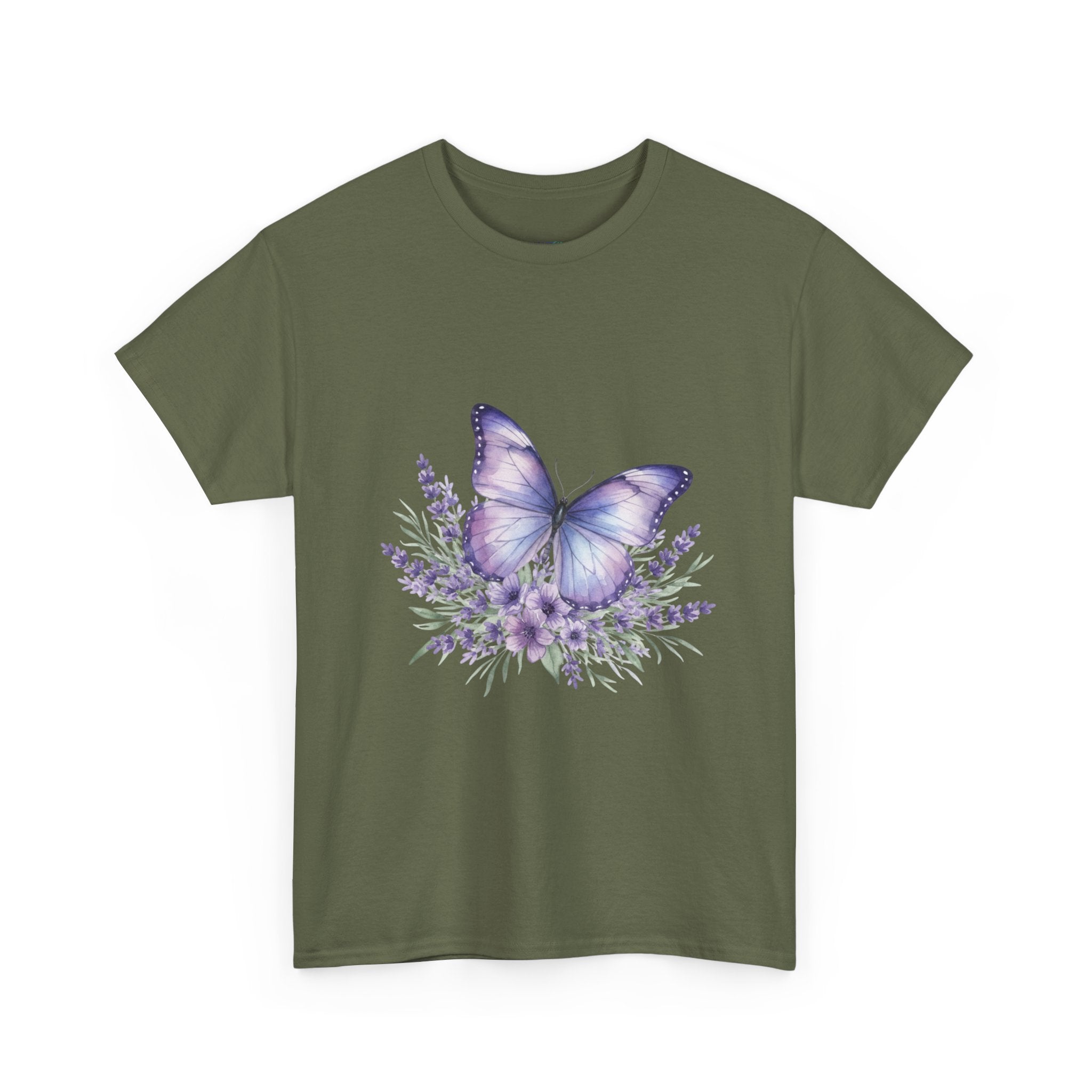 Butterfly Lavender Tee — Women's Floral DTG Graphic T-Shirt