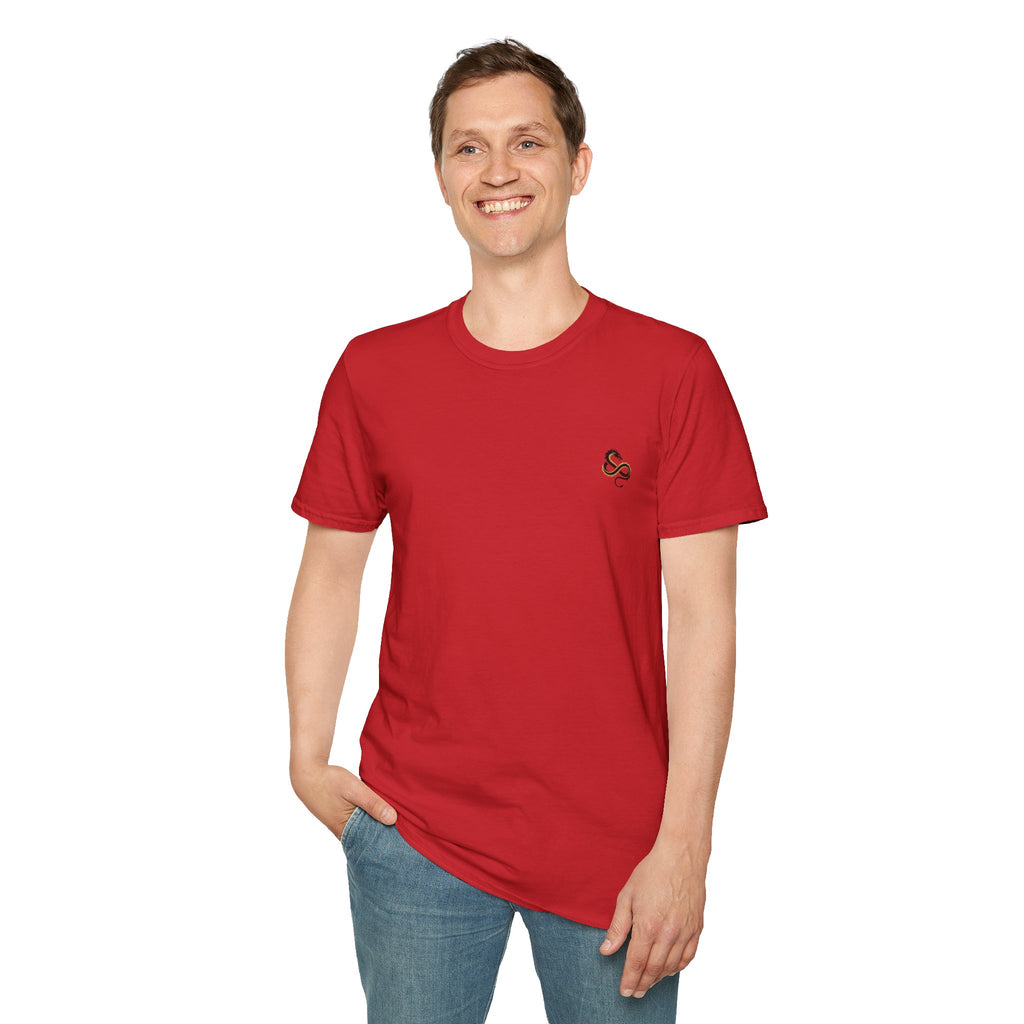 Men's Graphic Tee — Phoenix Rising "He Rose From Ash. He Always Does." Back Print