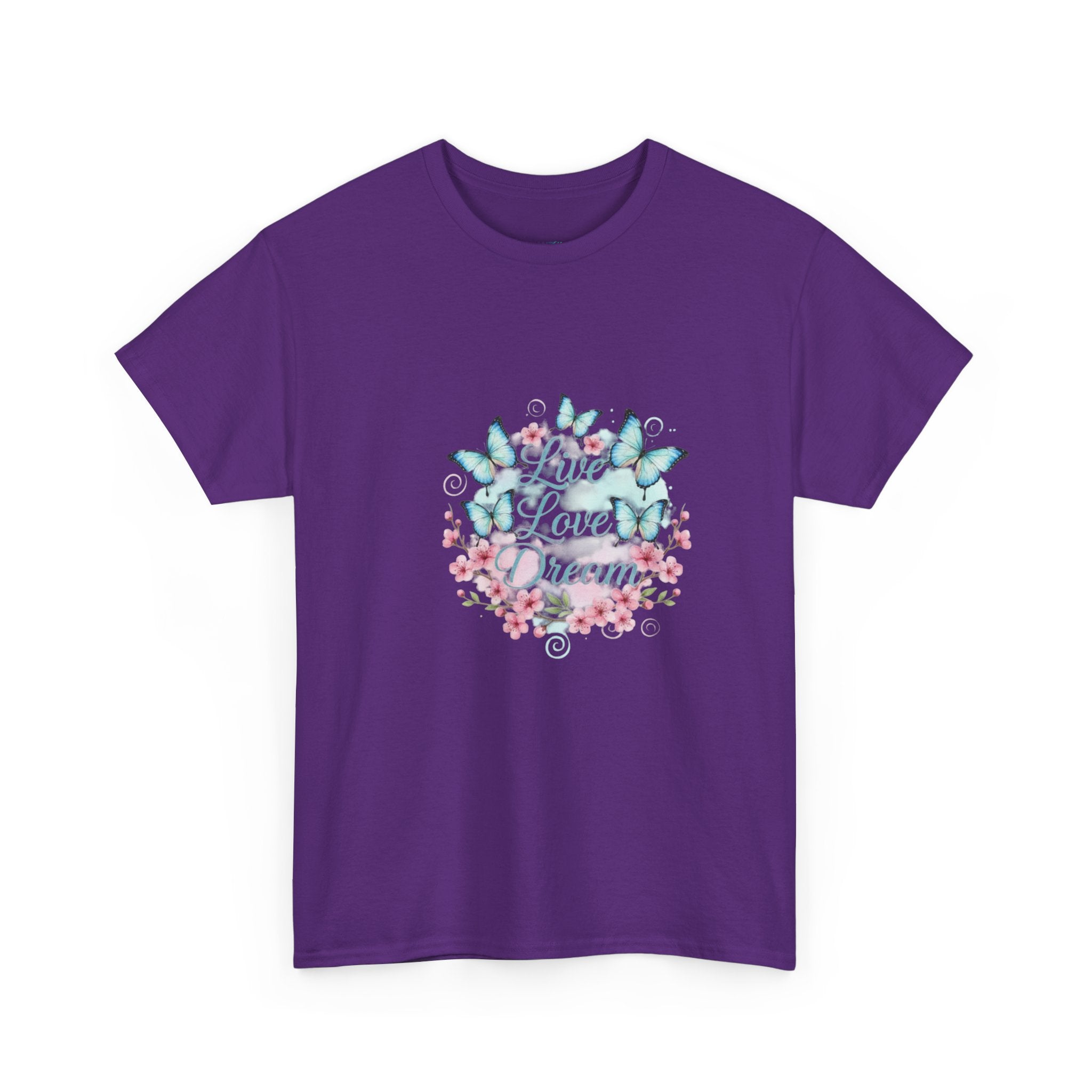 Live Love Dream Tee — Women's Floral Butterfly Graphic T-Shirt