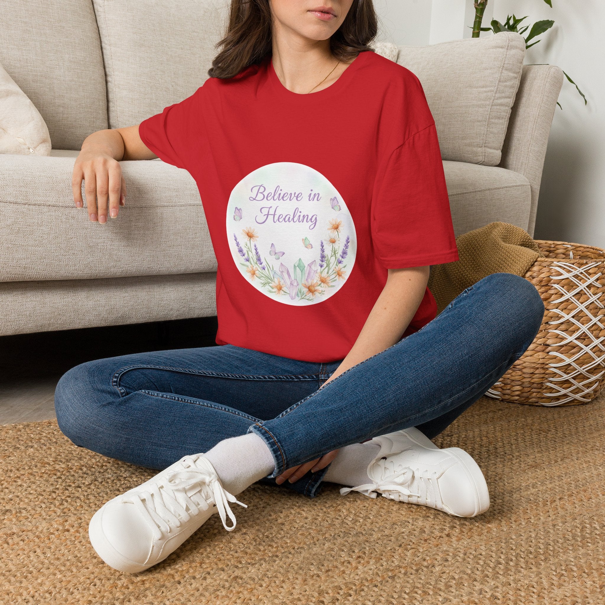 'Believe in Healing' Floral T-Shirt