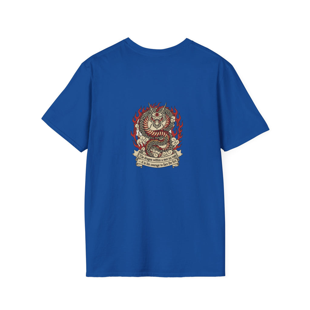 Men's Graphic Tee — Flaming Snake Crest with "Born to Rise" Banner