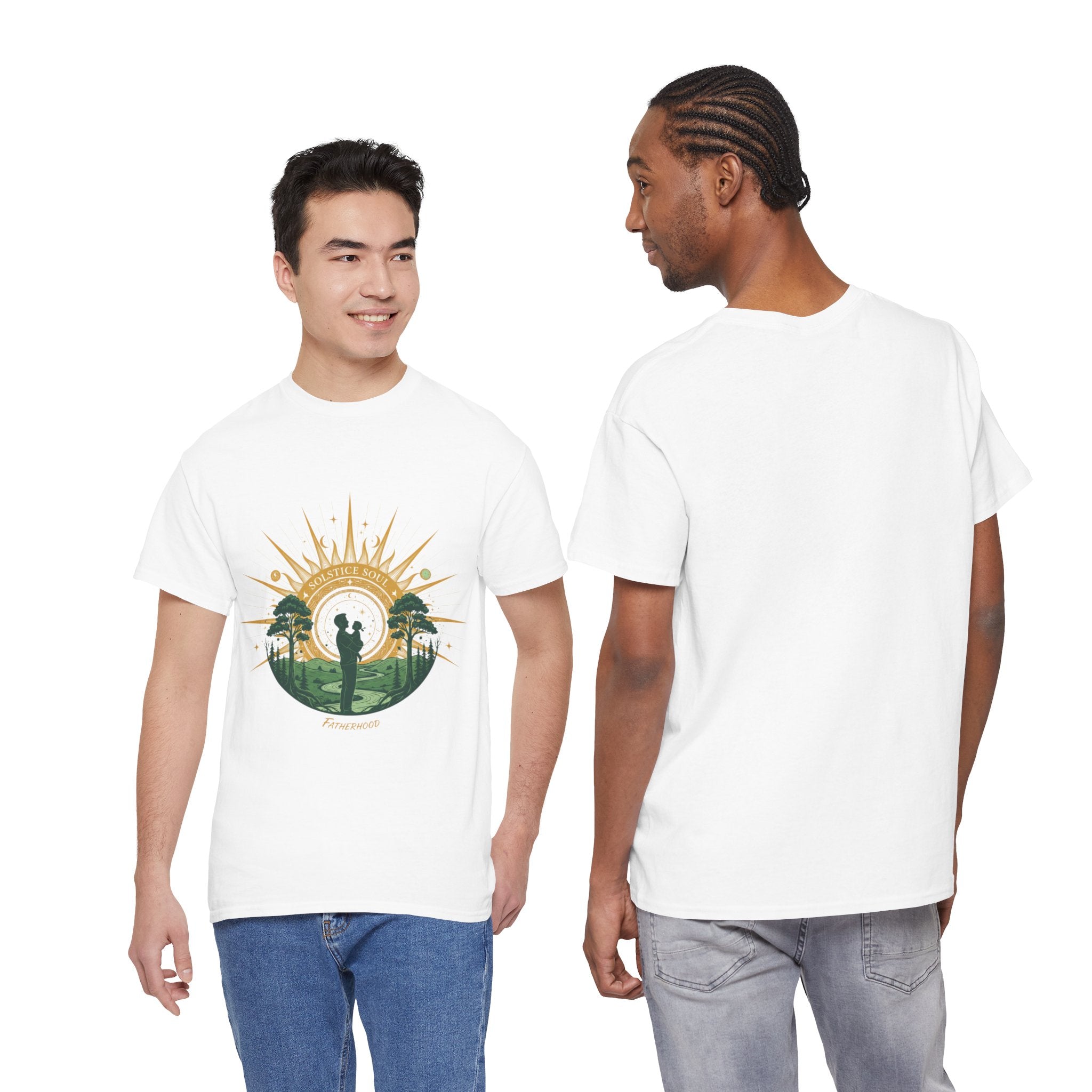 Sunrise Couple Men's T-Shirt — Romantic Silhouette Graphic Tee | DTG Print