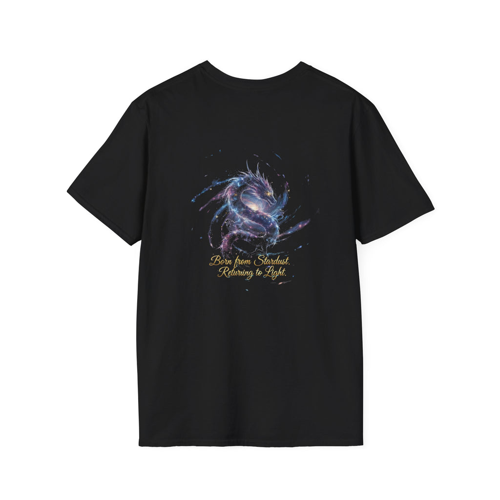 Men's Graphic T-Shirt — Fantasy Dragon Watercolor Art with Script Quote