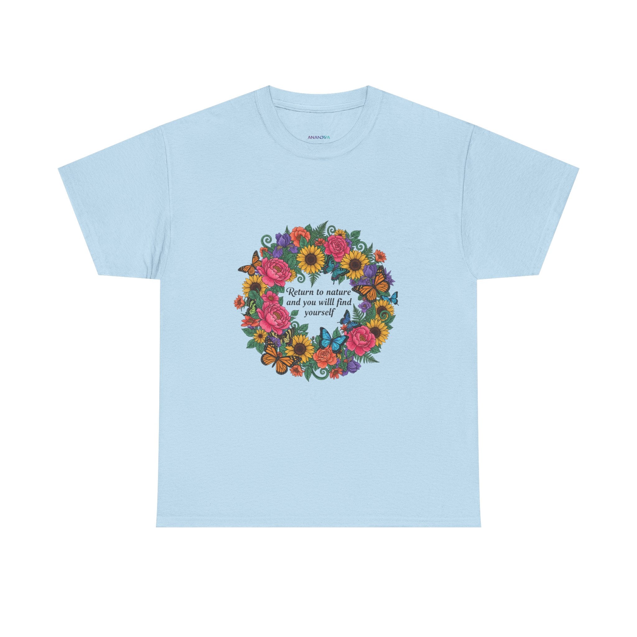 'Wherever You Go, Go with All Your Heart' Floral Wreath Women's T-Shirt | DTG-Printed Inspirational Tee