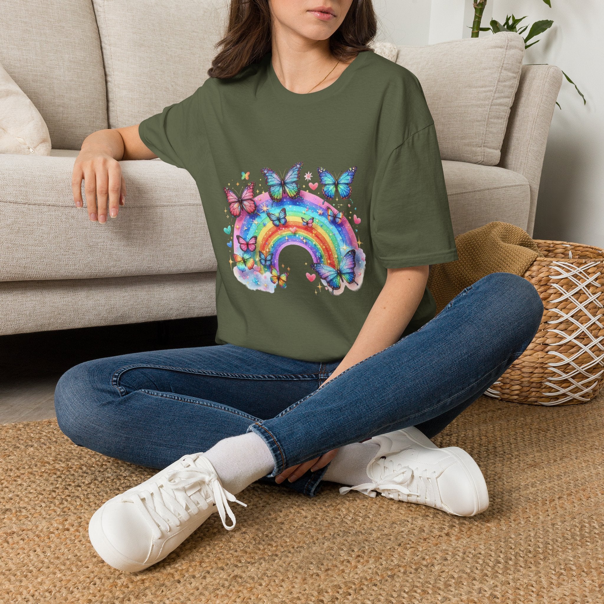 Women's Butterfly Rainbow T-Shirt