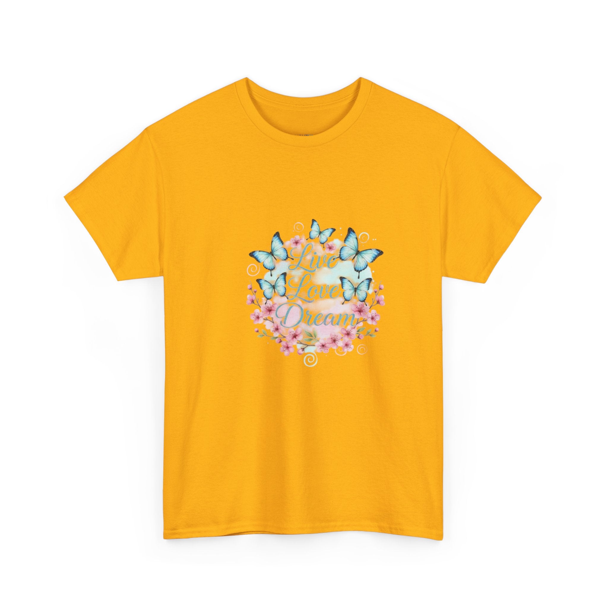 Live Love Dream Tee — Women's Floral Butterfly Graphic T-Shirt