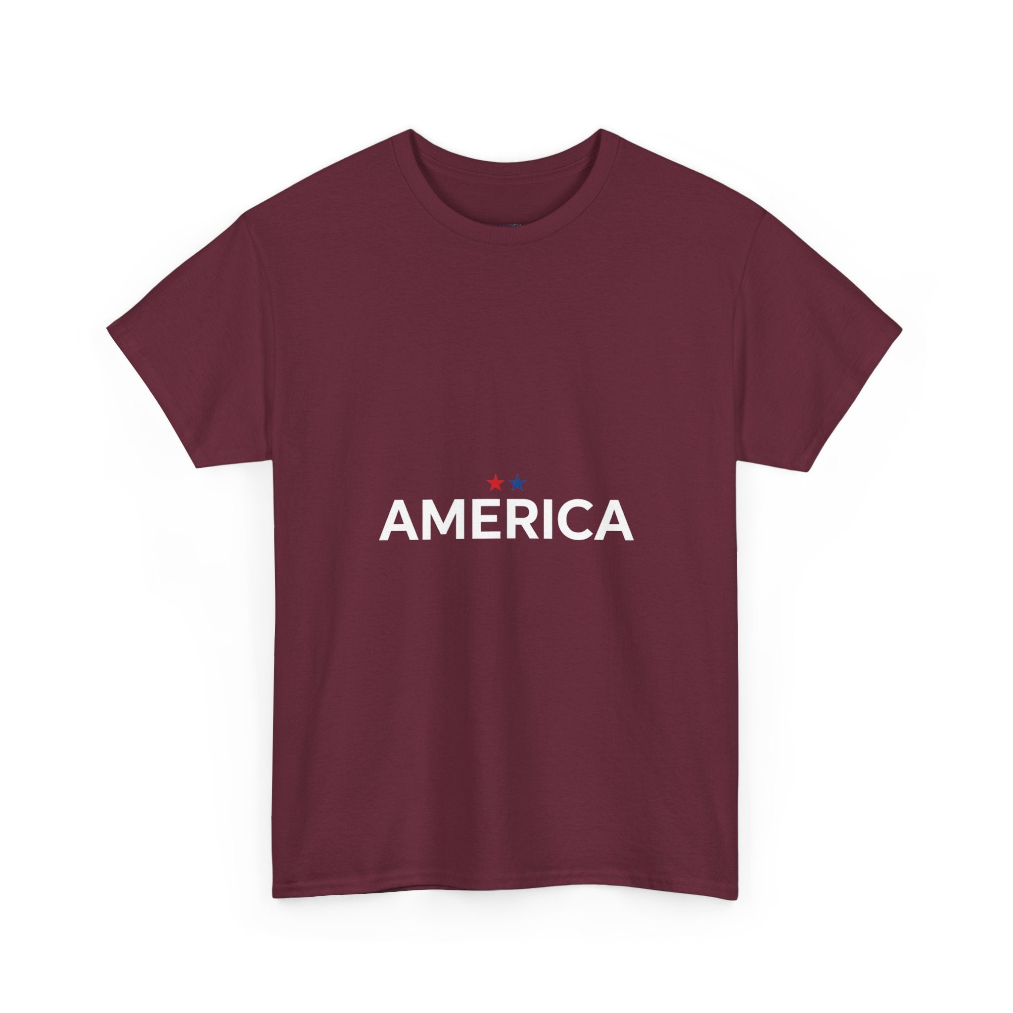 America Unisex T-Shirt — Minimal Patriotic Tee with Red Star | DTG Print