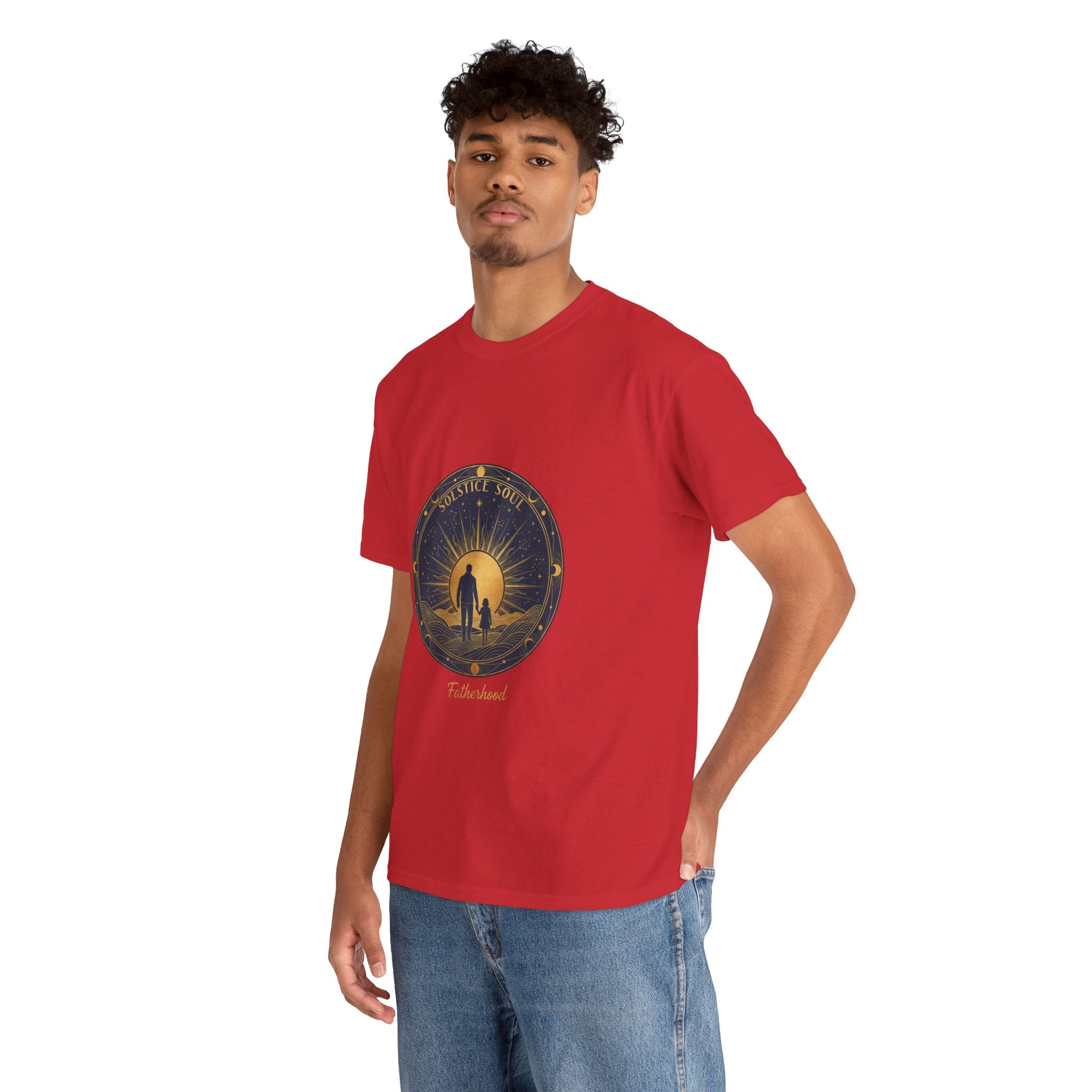 Adventure Awaits Men's T-Shirt — Sunset Silhouette Graphic Tee | DTG Print