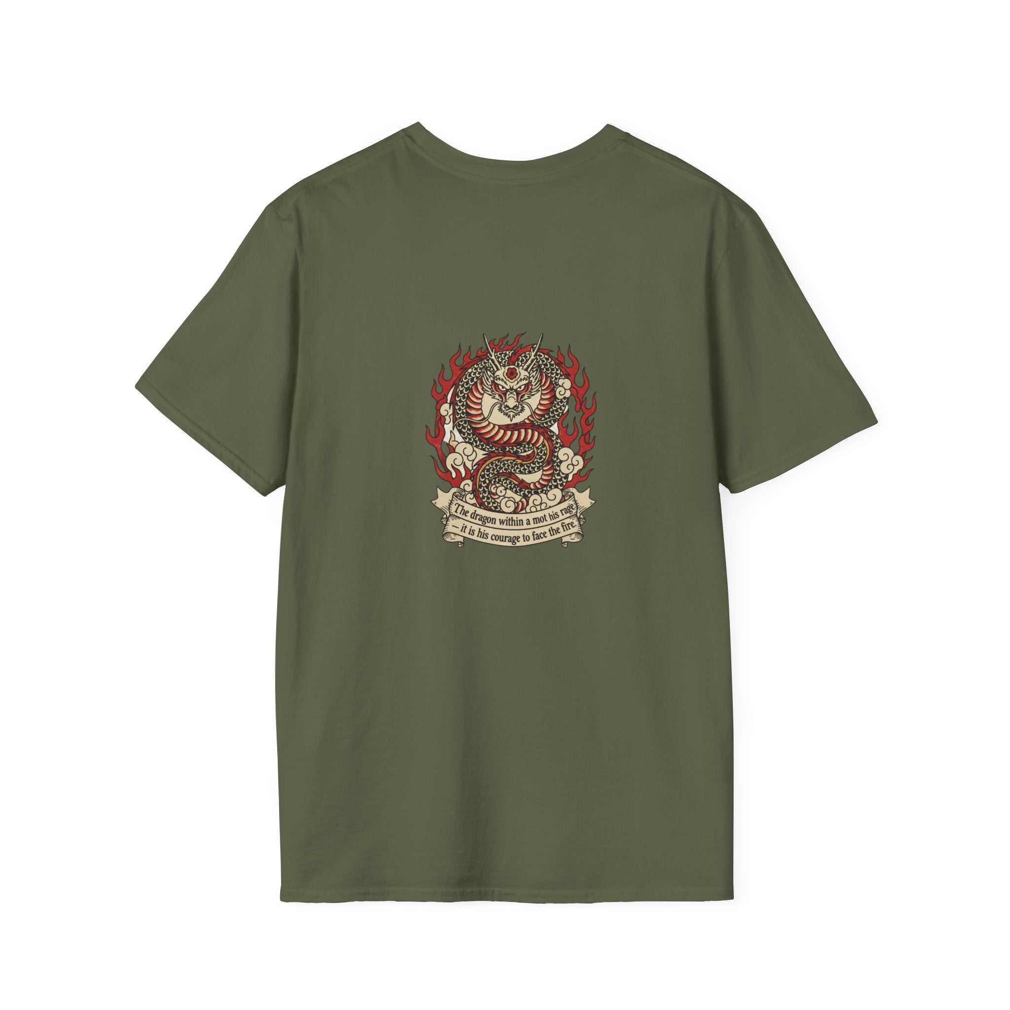 Men's Graphic Tee — Flaming Snake Crest with "Born to Rise" Banner
