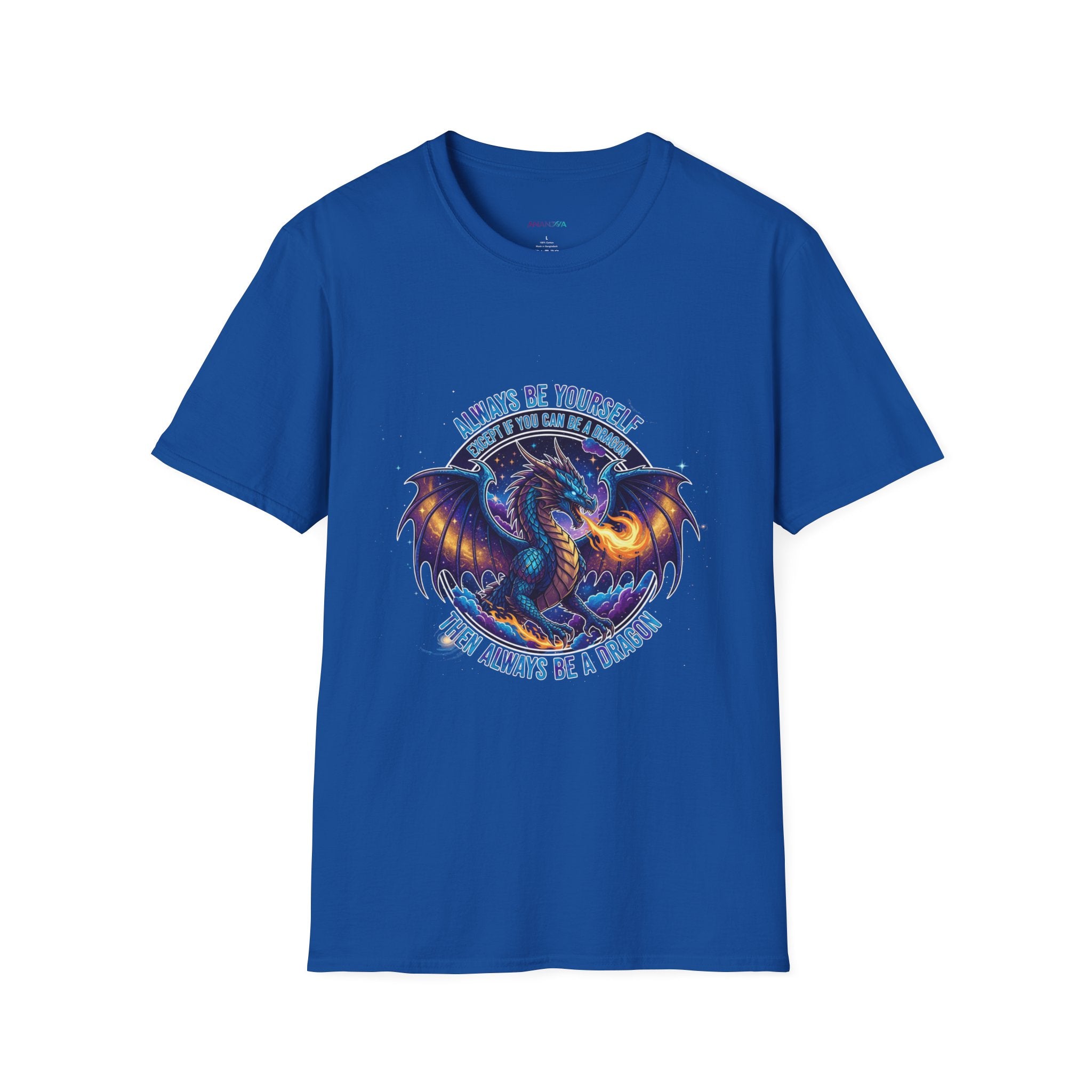 Dragon Graphic Men's T-Shirt | "Always Be Yourself Unless You Can Be a Dragon" | DTG Fantasy Tee