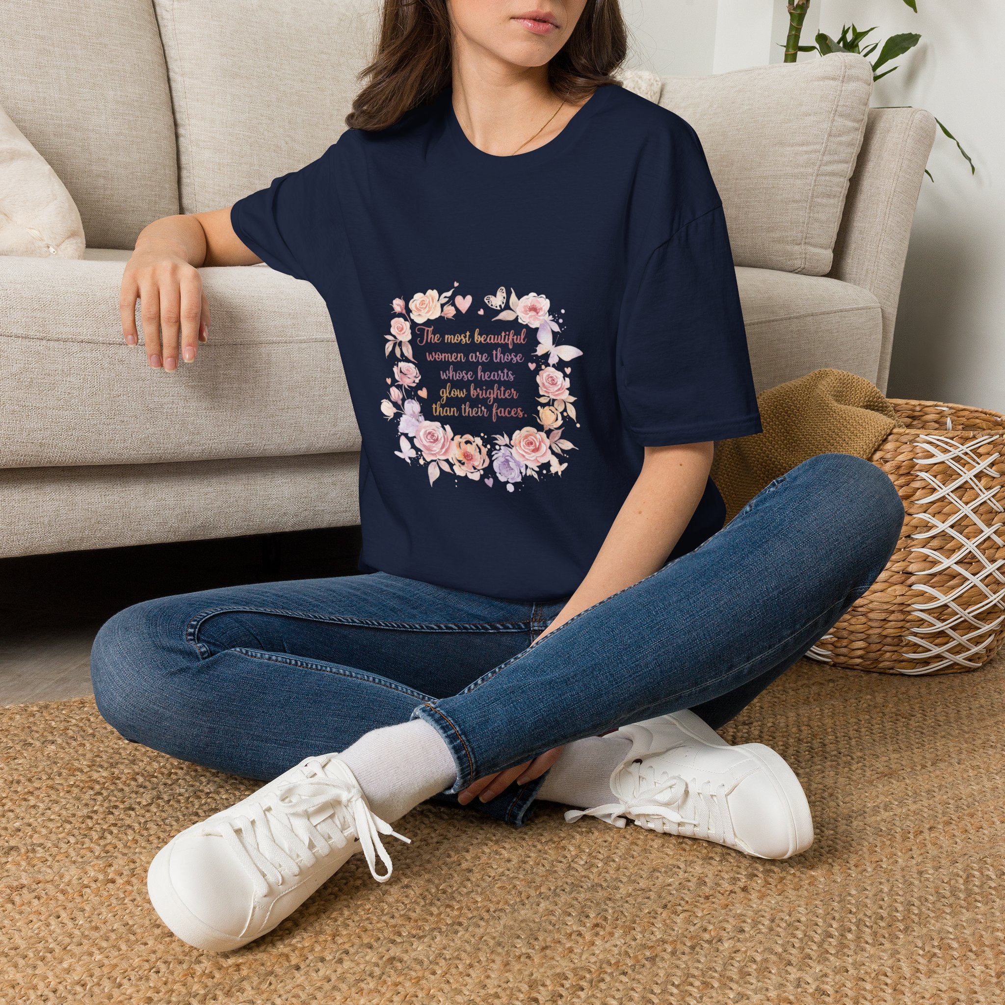 Inner Beauty Floral Women's T-Shirt | DTG-Printed Inspirational Flower Design Tee