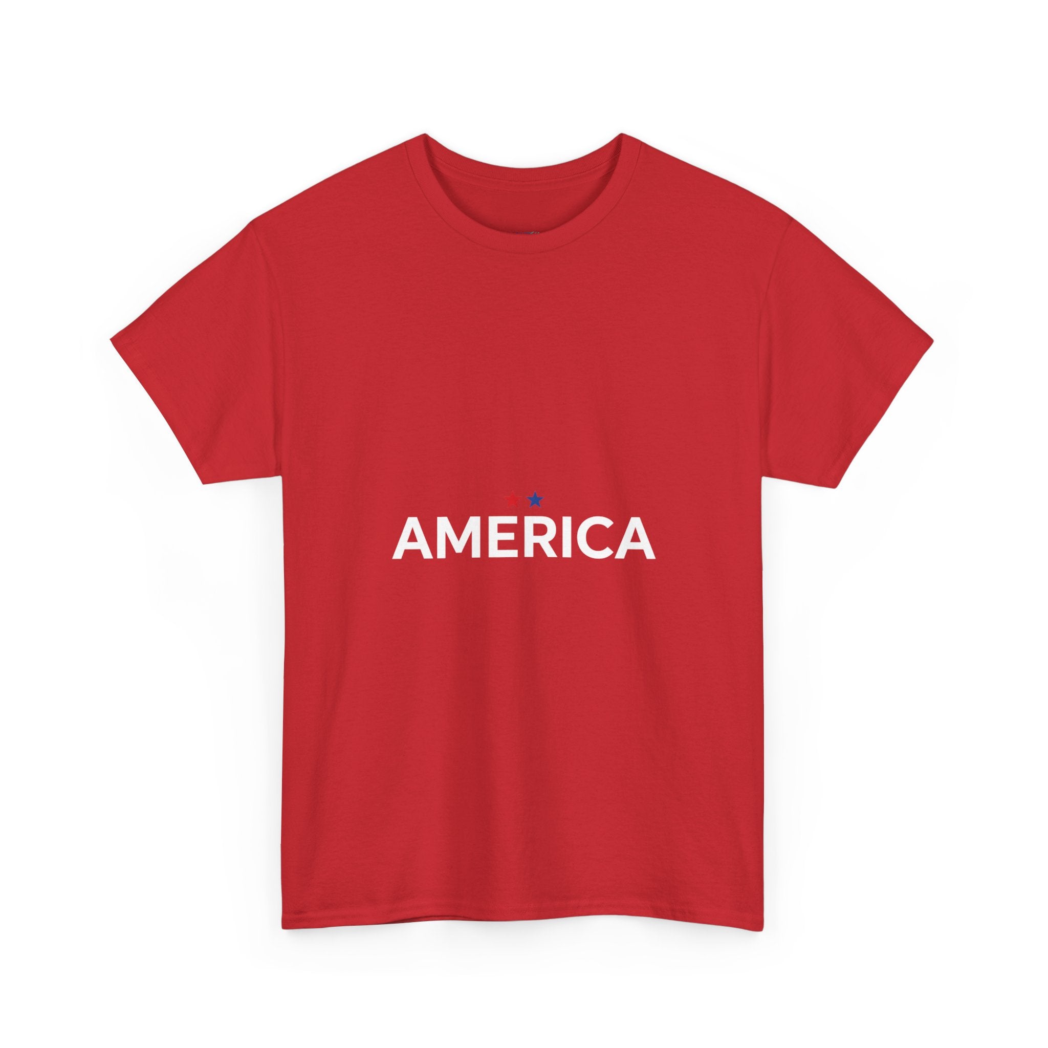America Unisex T-Shirt — Minimal Patriotic Tee with Red Star | DTG Print
