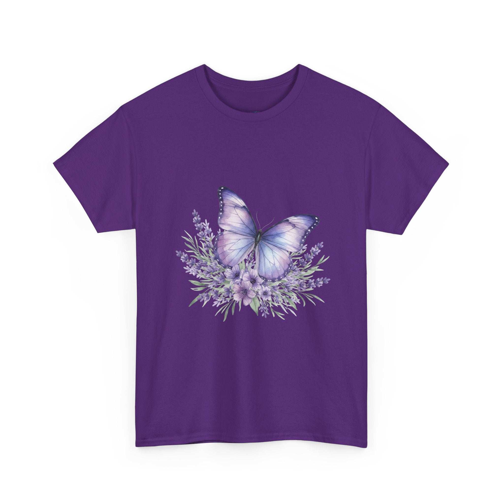 Butterfly Lavender Tee — Women's Floral DTG Graphic T-Shirt
