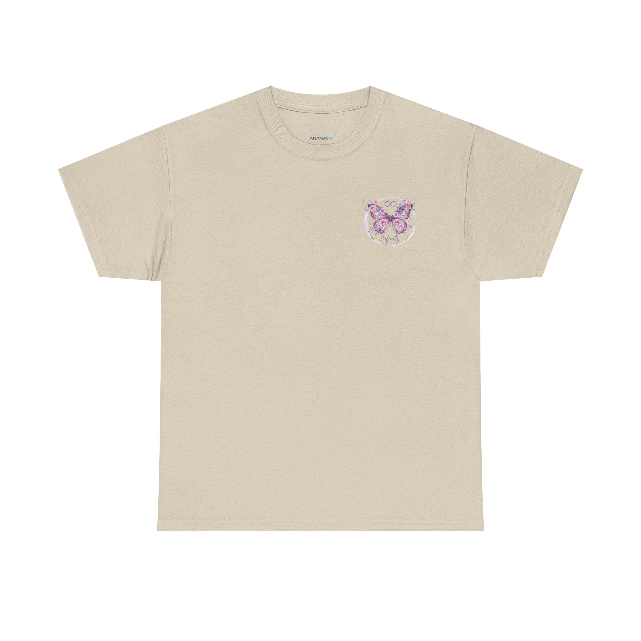 Butterfly Heart Tee — Women's Floral Chest Graphic T-Shirt