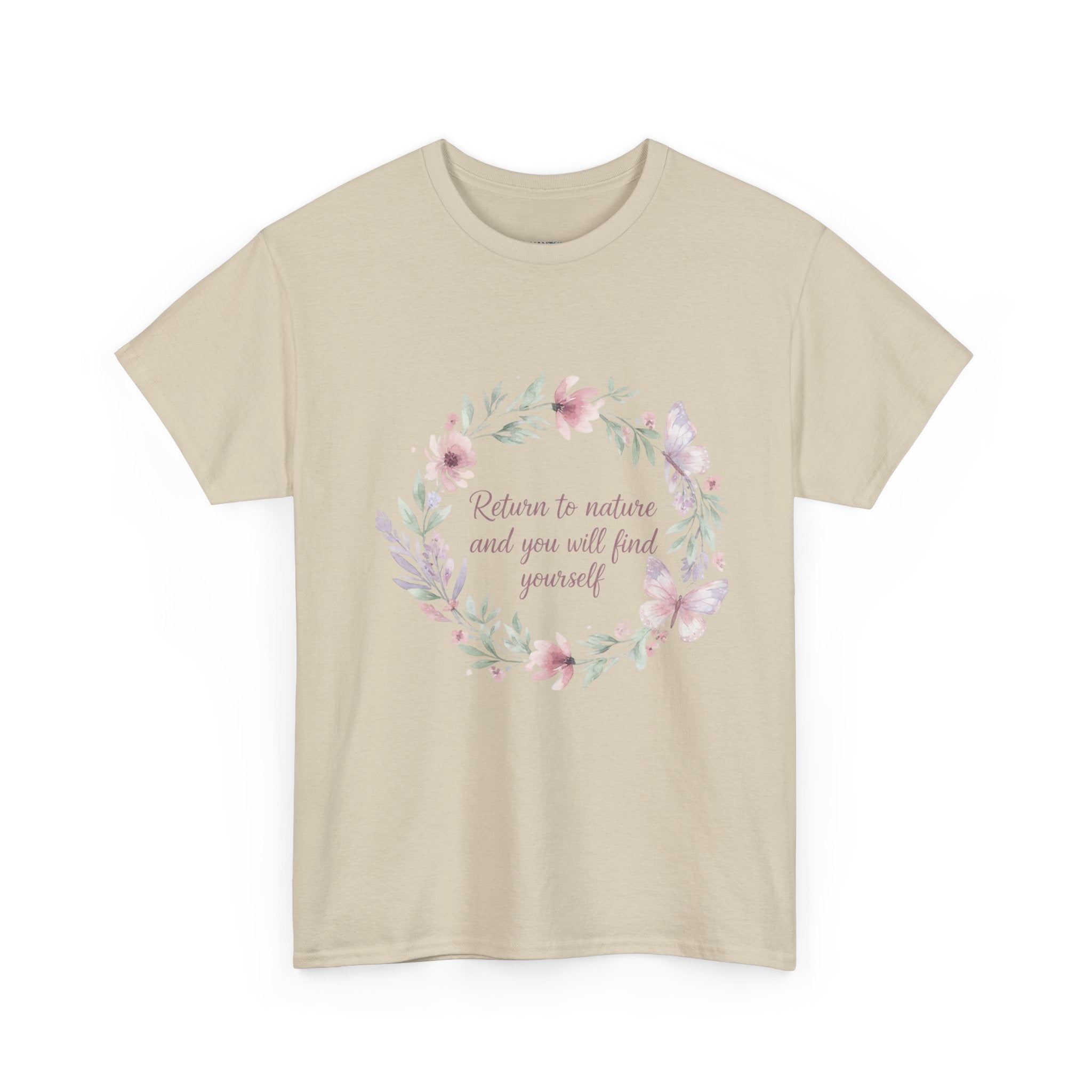 Return to Nature Floral Wreath Women's T-Shirt | DTG-Printed Inspirational Botanical Tee