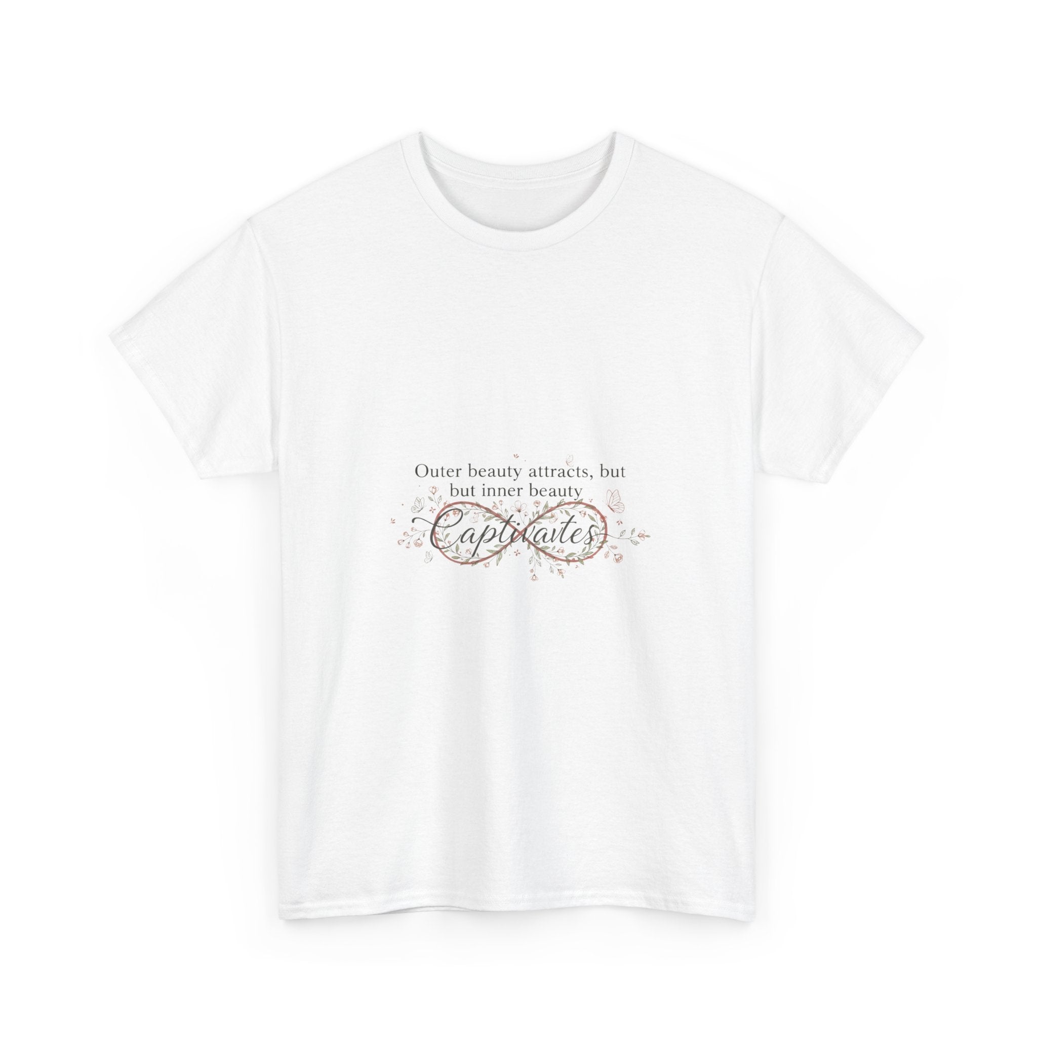 Inner Beauty Captivates — Women's Inspirational Floral Graphic Tee | DTG Printed Cotton T-Shirt