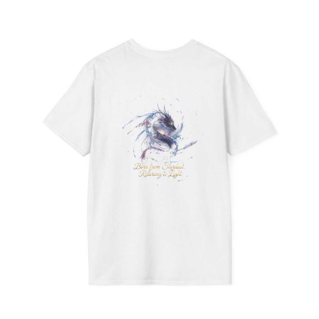 Men's Graphic T-Shirt — Fantasy Dragon Watercolor Art with Script Quote