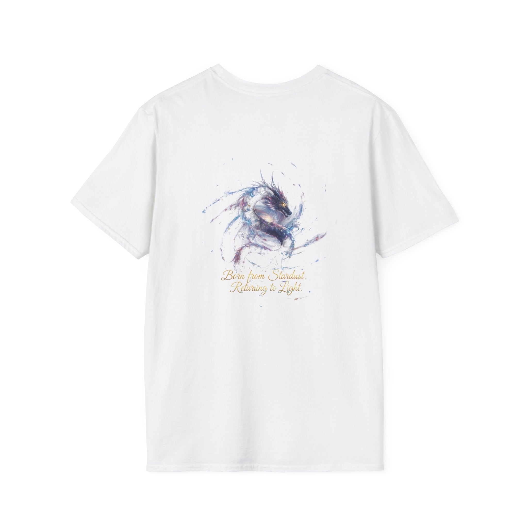 Men's Graphic T-Shirt — Fantasy Dragon Watercolor Art with Script Quote