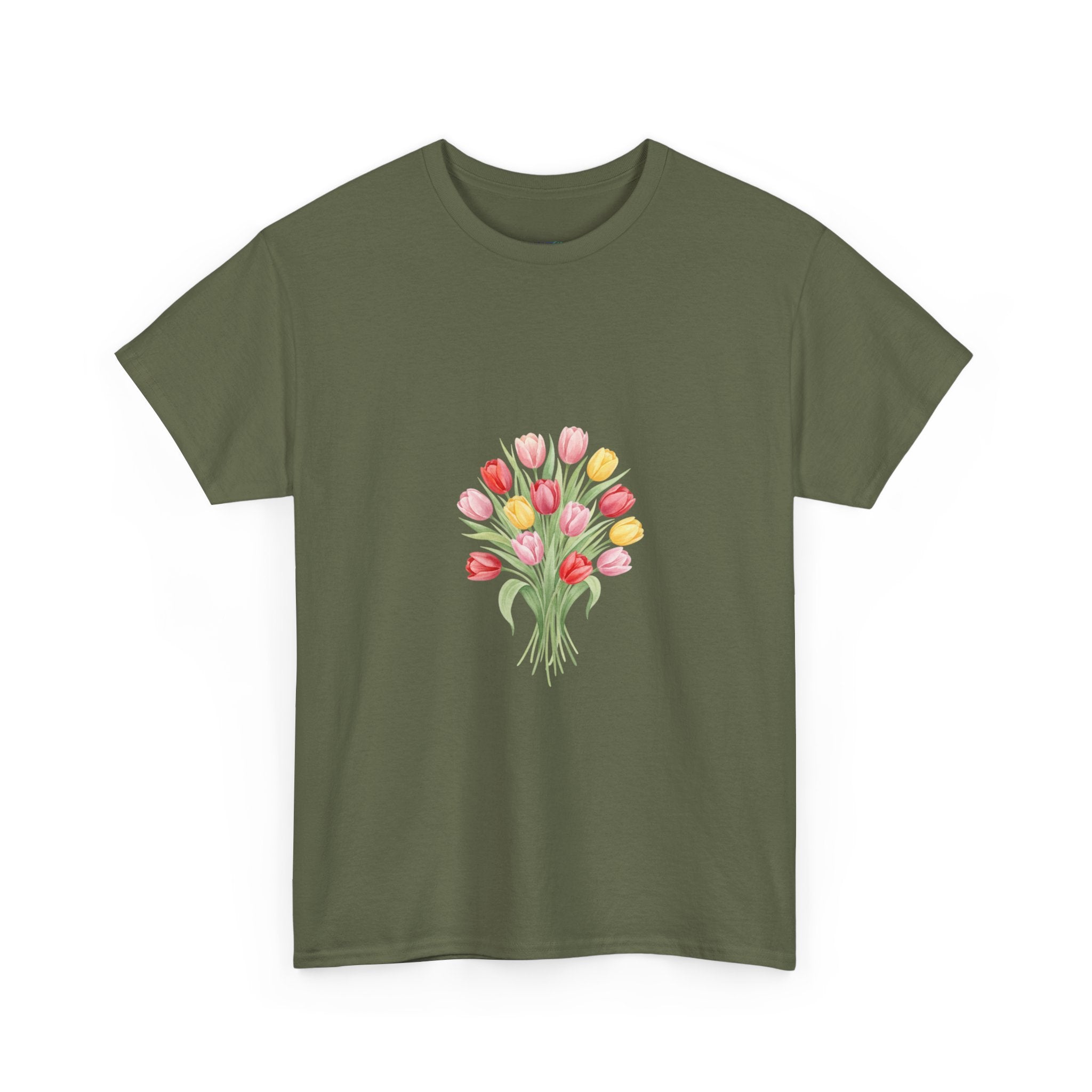 Tulip Bouquet Tee — Women's Watercolor Floral DTG Graphic T-Shirt