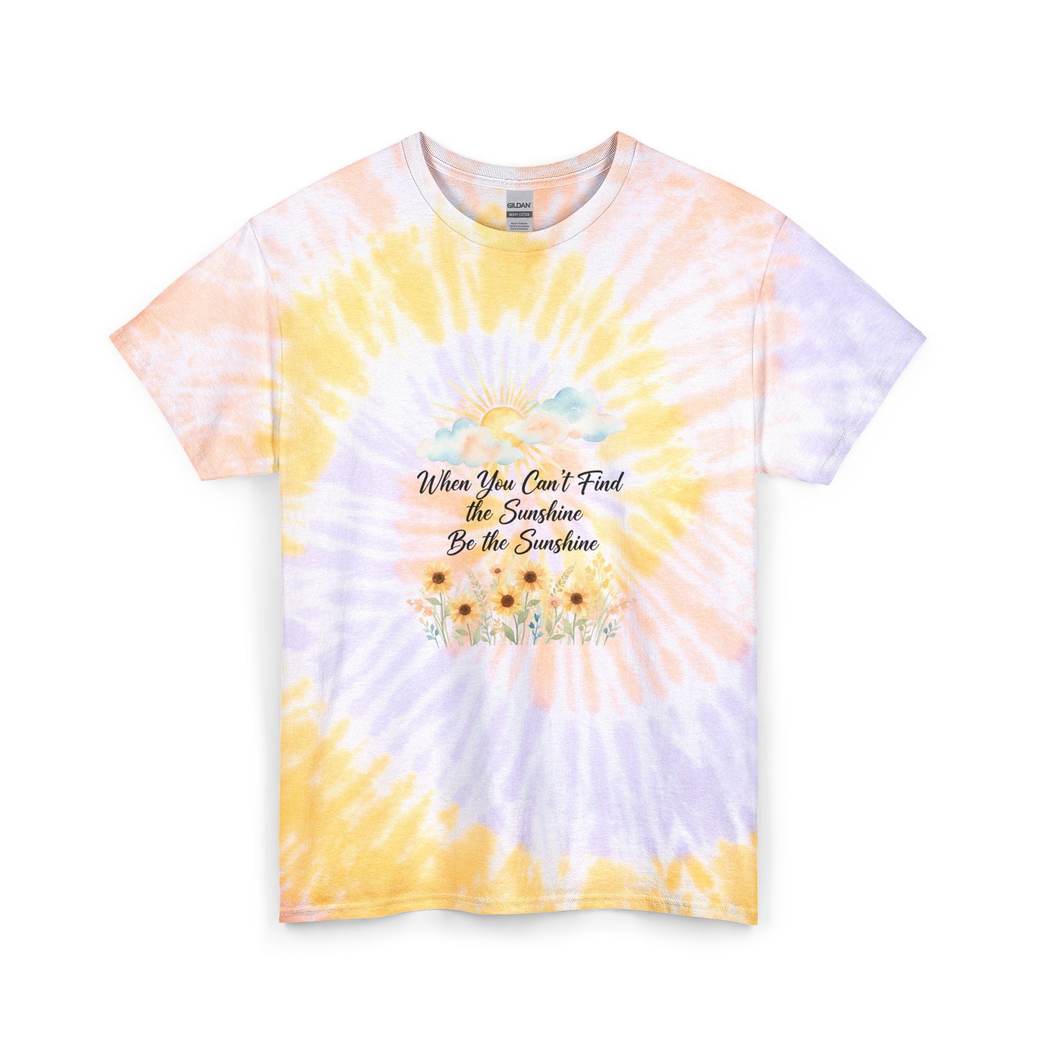 Be the Sunshine Tie-Dye Graphic Tee | Women's DTG-Printed Floral Cotton T-Shirt