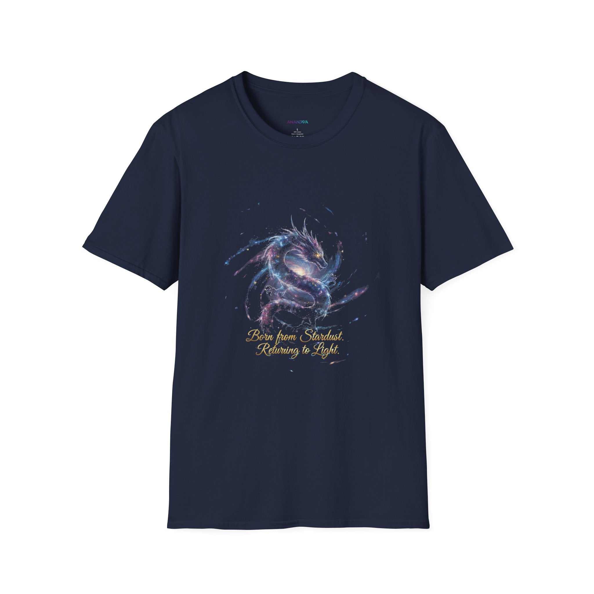 Men's Graphic T-Shirt — Watercolor Dragon with Inspirational Script