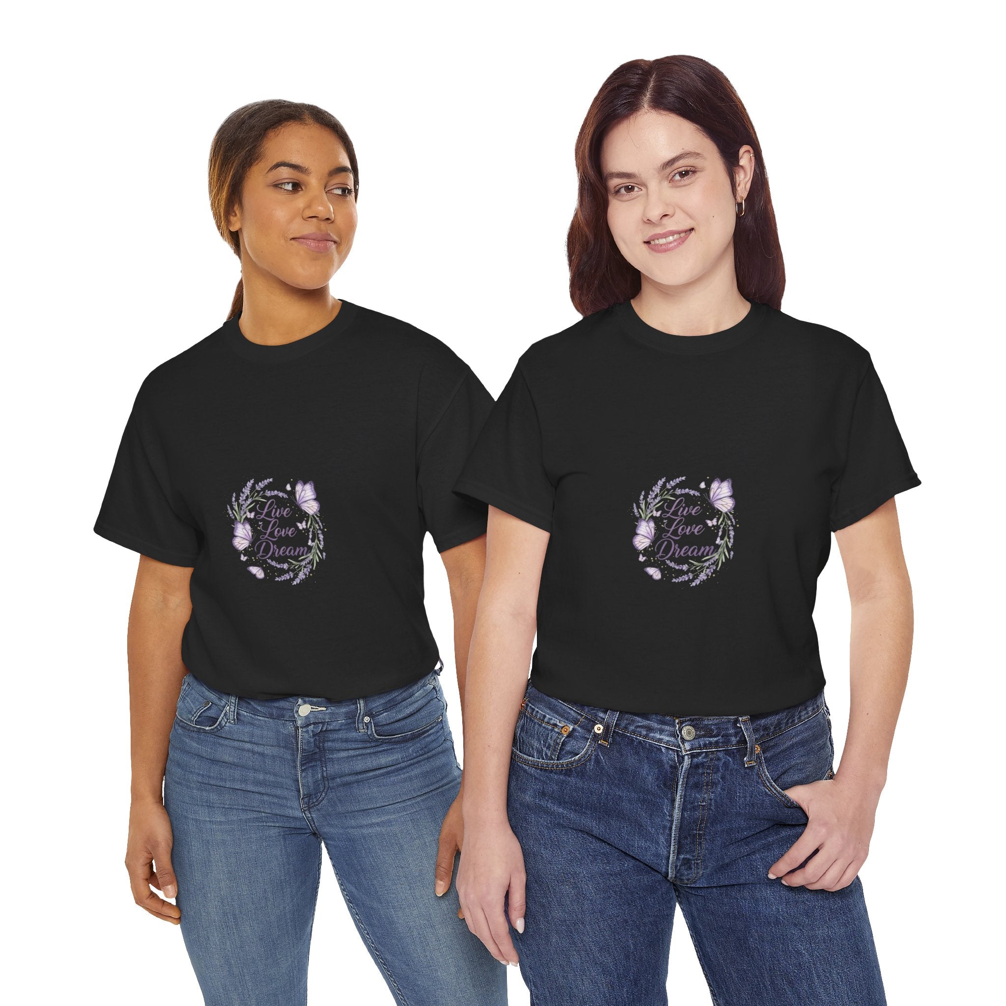 Live Your Dream Tee — Women's Floral Botanical Graphic T-Shirt
