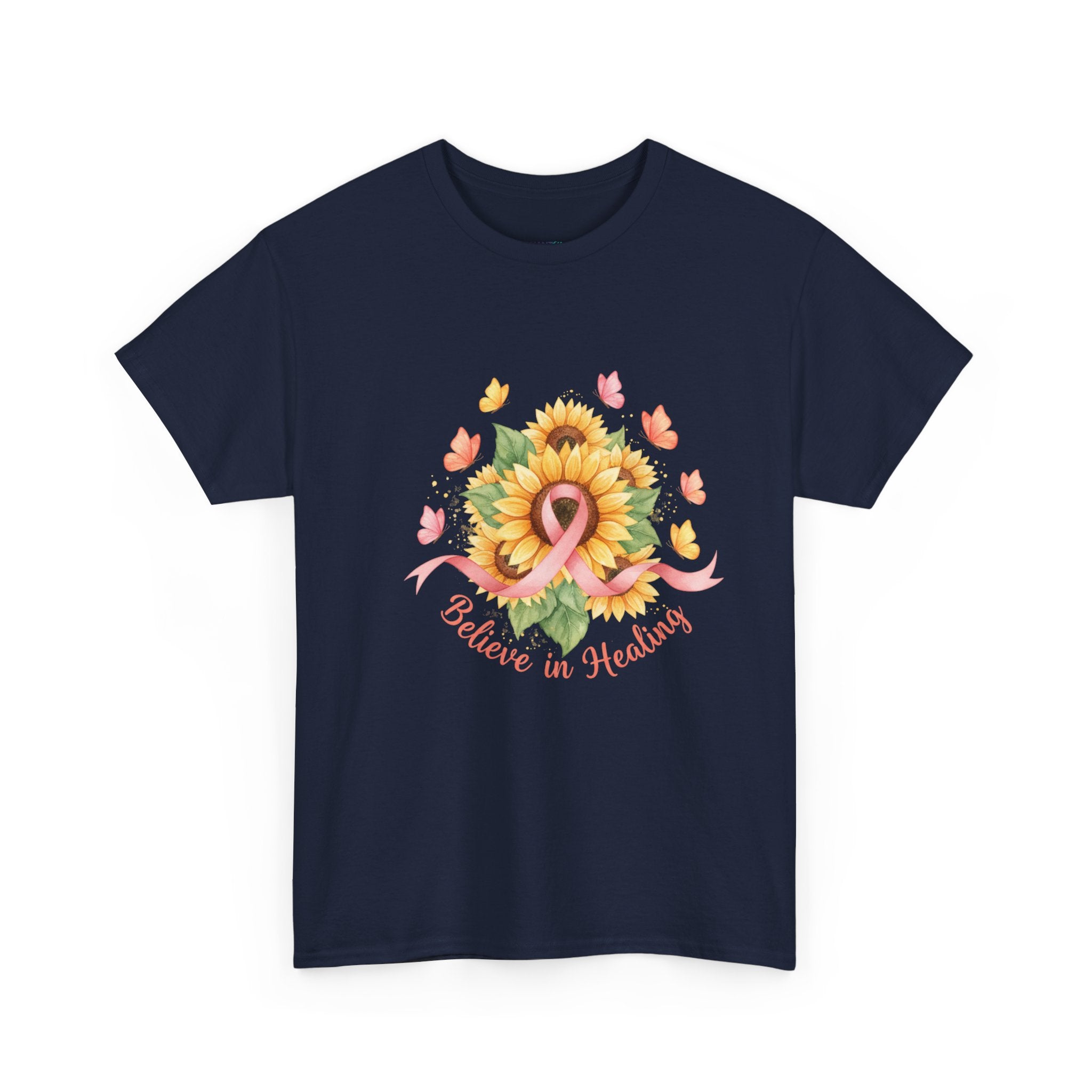 "Believe in Healing" Sunflower Graphic Tee — Women's T-Shirt