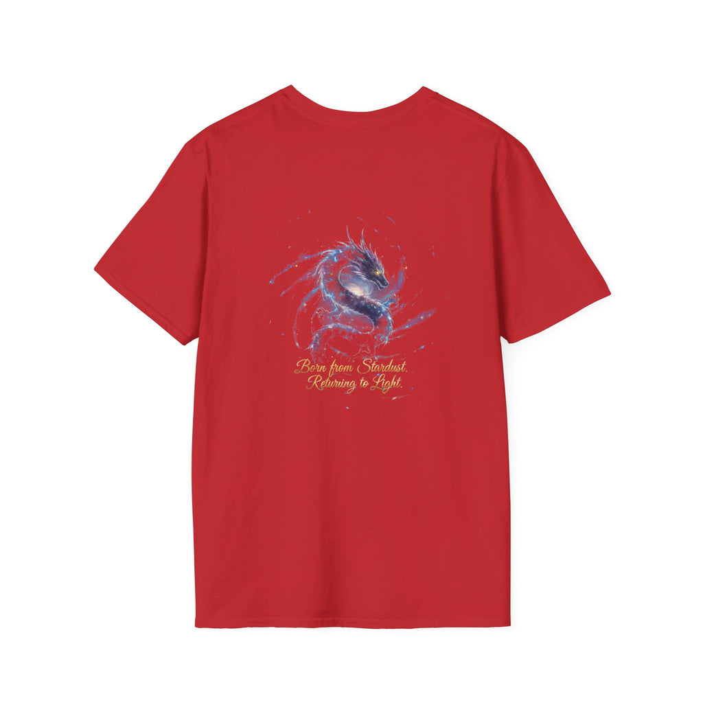 Men's Graphic T-Shirt — Fantasy Dragon Watercolor Art with Script Quote