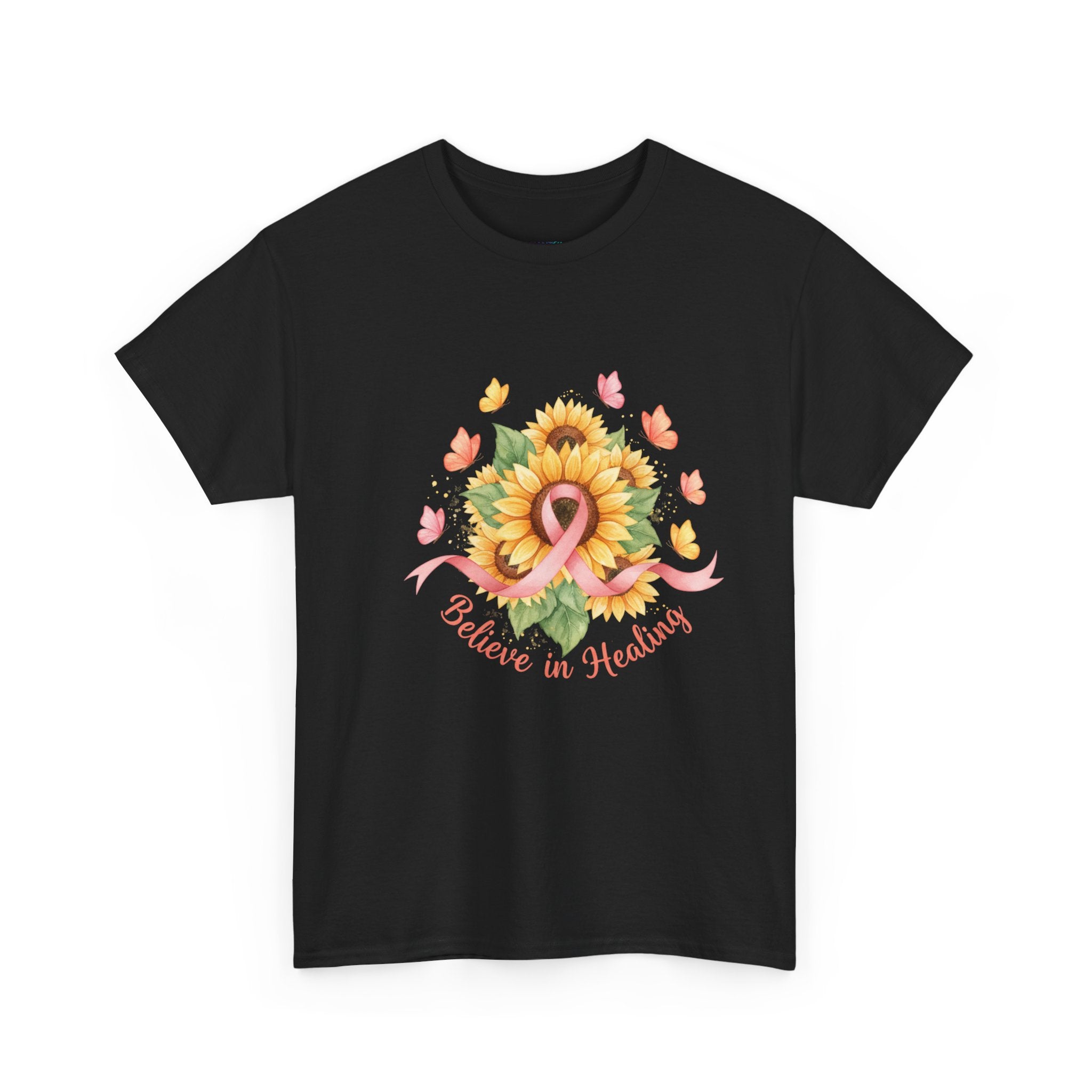 "Believe in Healing" Sunflower Graphic Tee — Women's T-Shirt