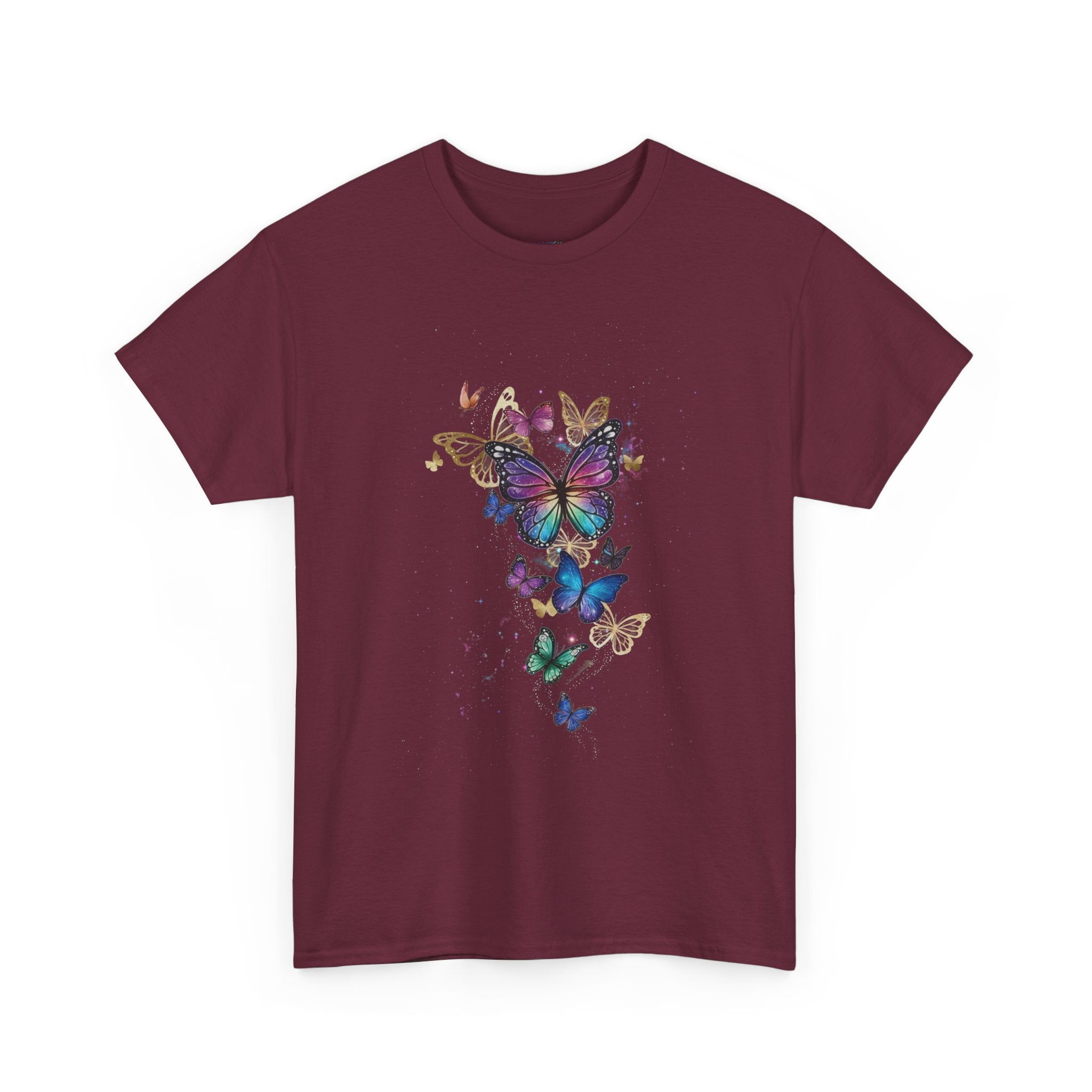 Butterfly Cascade Women's Graphic T-Shirt — DTG Floral Flutter Print
