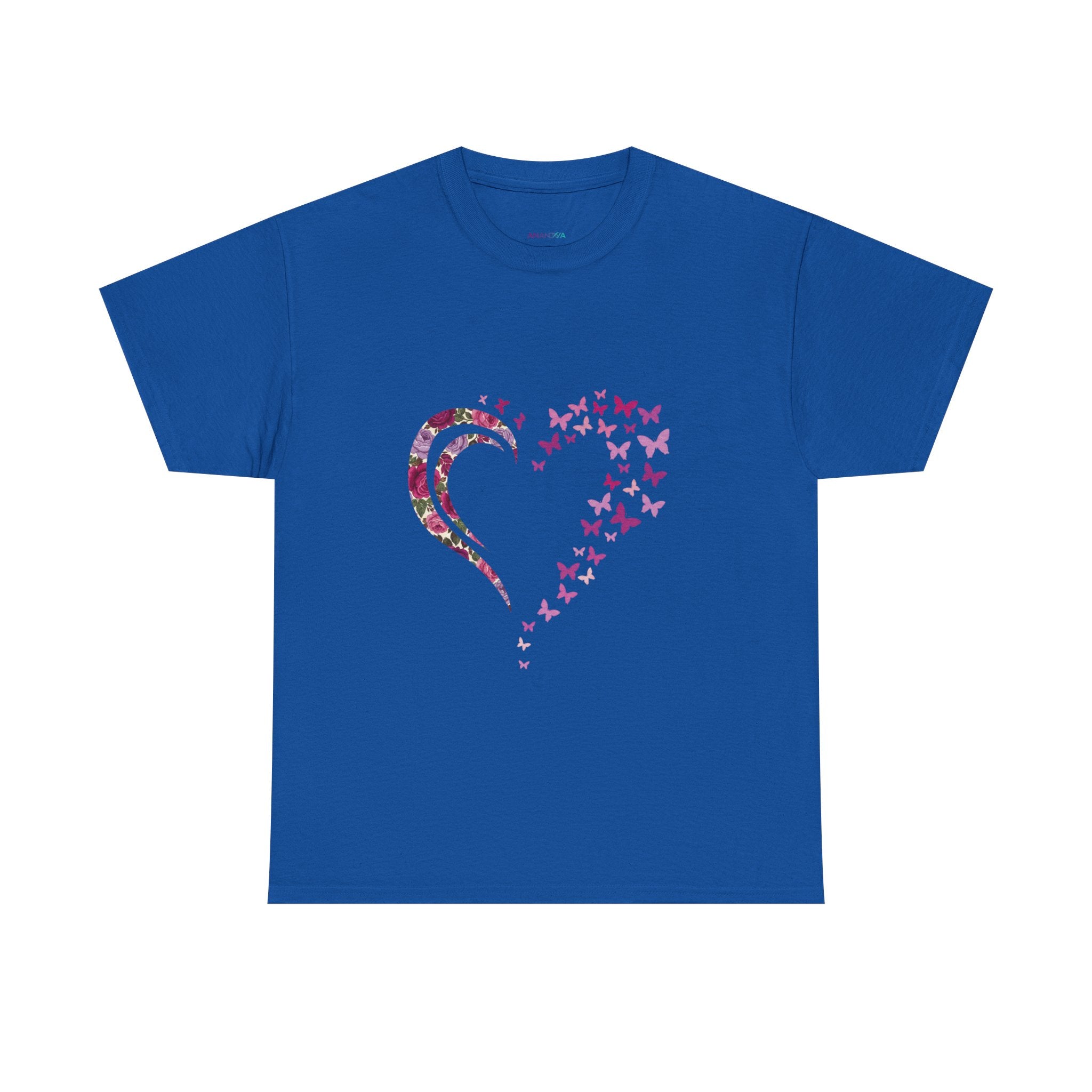 Butterfly Heart Tee — Women's Floral Heart Graphic T-Shirt