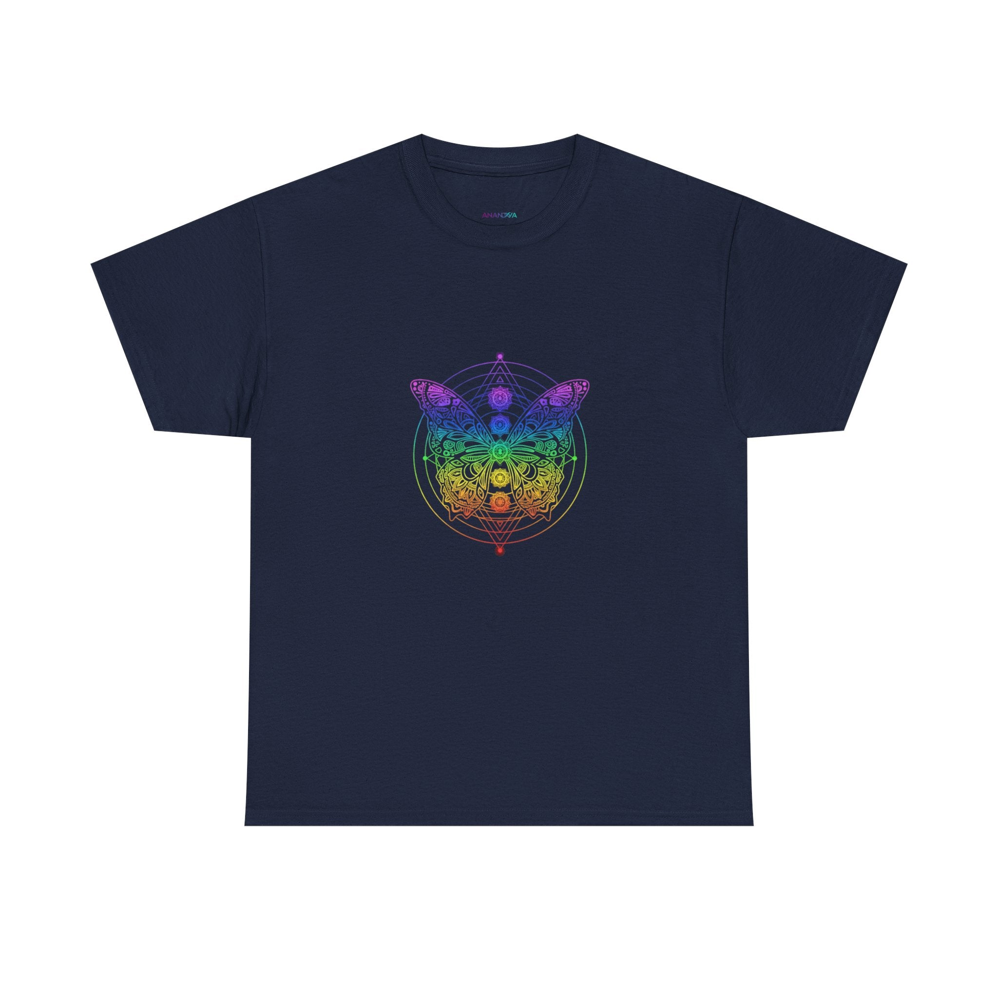 Chakra Butterfly T-Shirt — Women's Rainbow Spiritual Graphic Tee