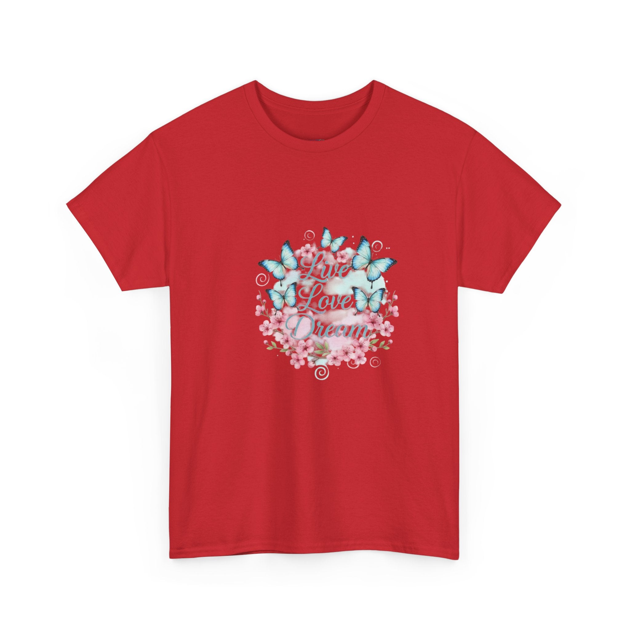 Live Love Dream Tee — Women's Floral Butterfly Graphic T-Shirt