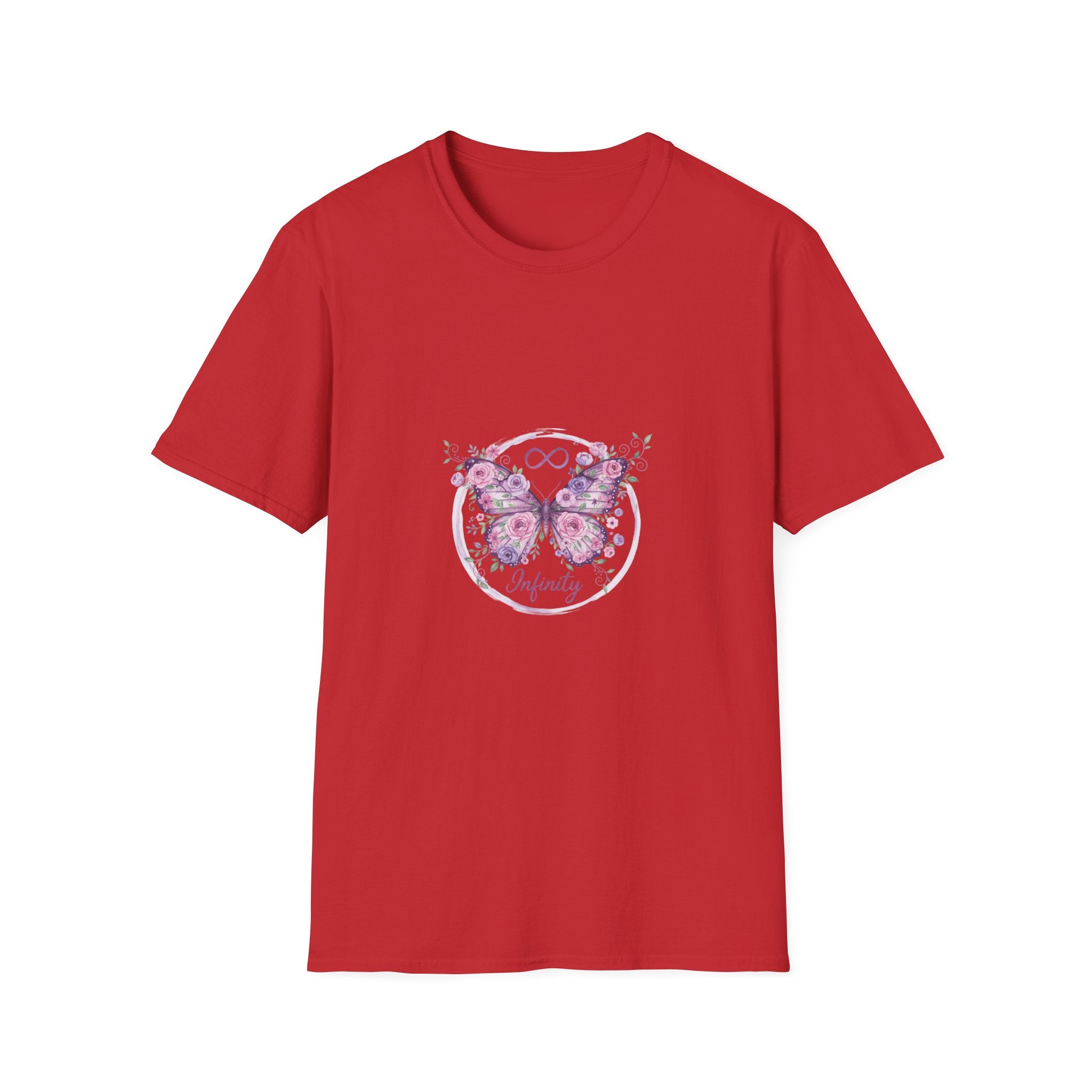 Butterfly Infinity Women's T-Shirt | DTG-Printed Purple Floral & Infinity Design Tee