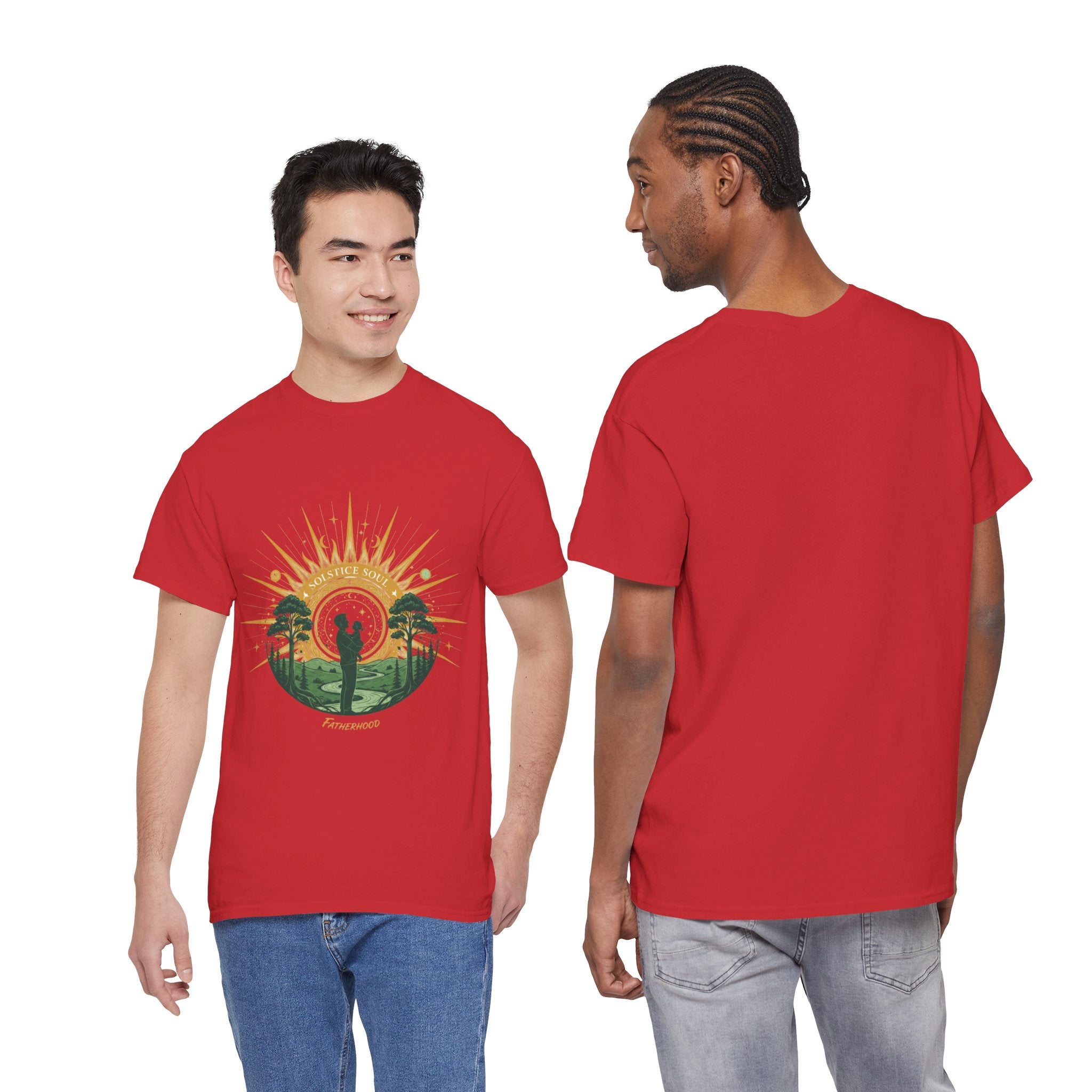 Sunrise Couple Men's T-Shirt — Romantic Silhouette Graphic Tee | DTG Print