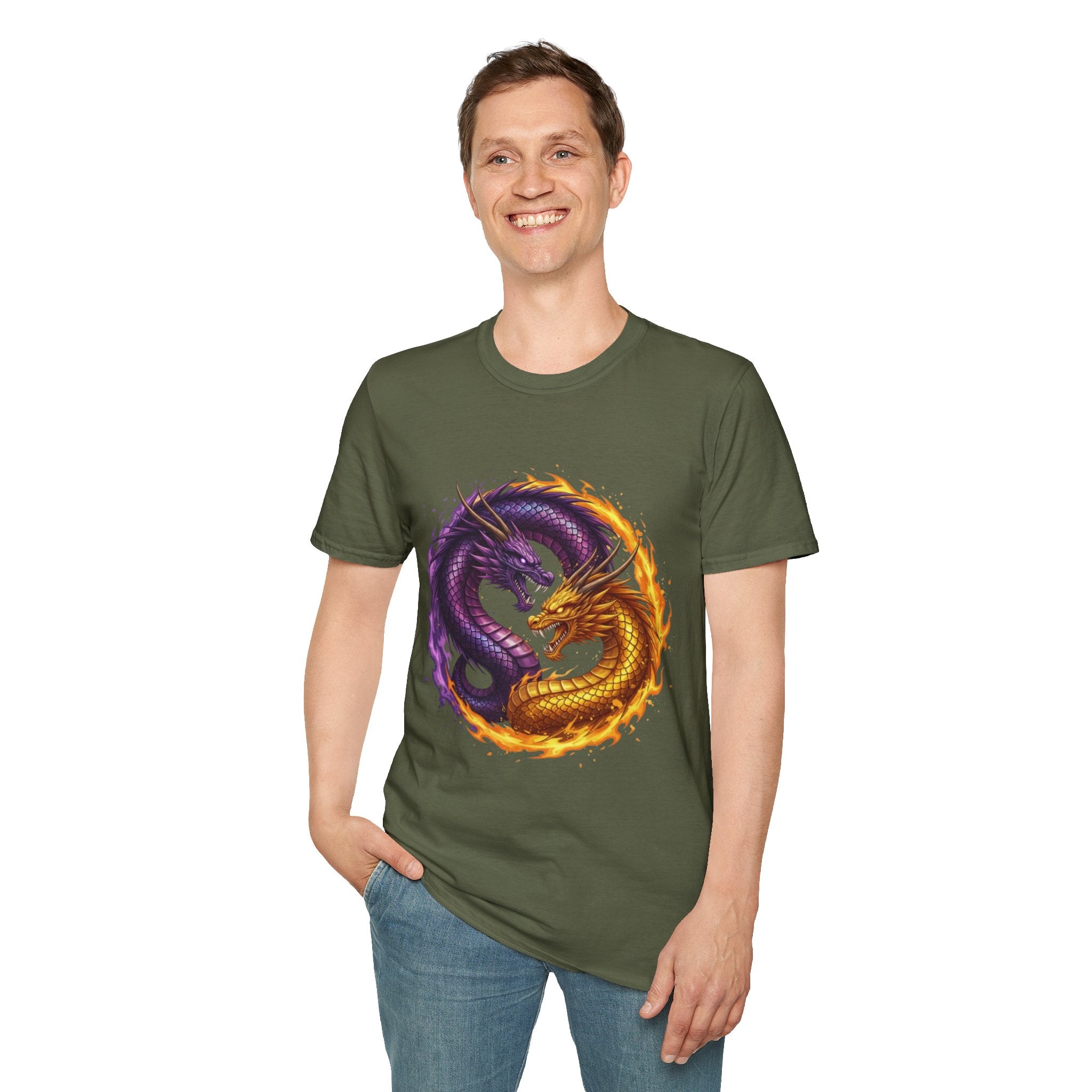 Dragon Yin Yang T-Shirt — Men's DTG Graphic Tee