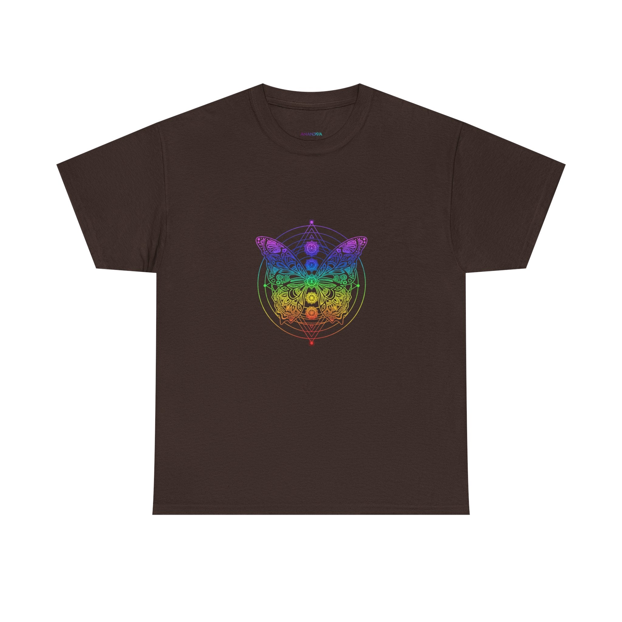 Chakra Butterfly T-Shirt — Women's Rainbow Spiritual Graphic Tee