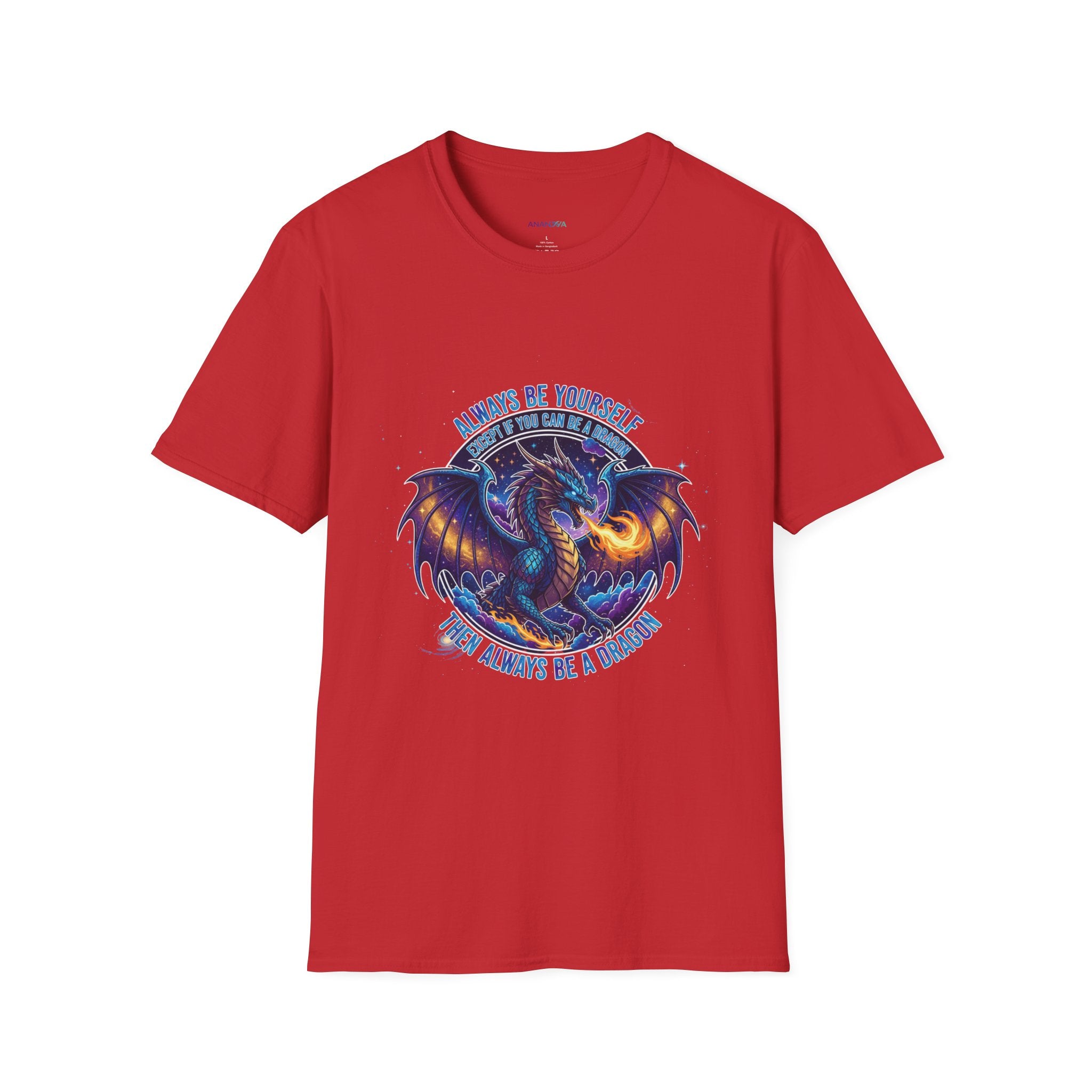 Dragon Graphic Men's T-Shirt | "Always Be Yourself Unless You Can Be a Dragon" | DTG Fantasy Tee