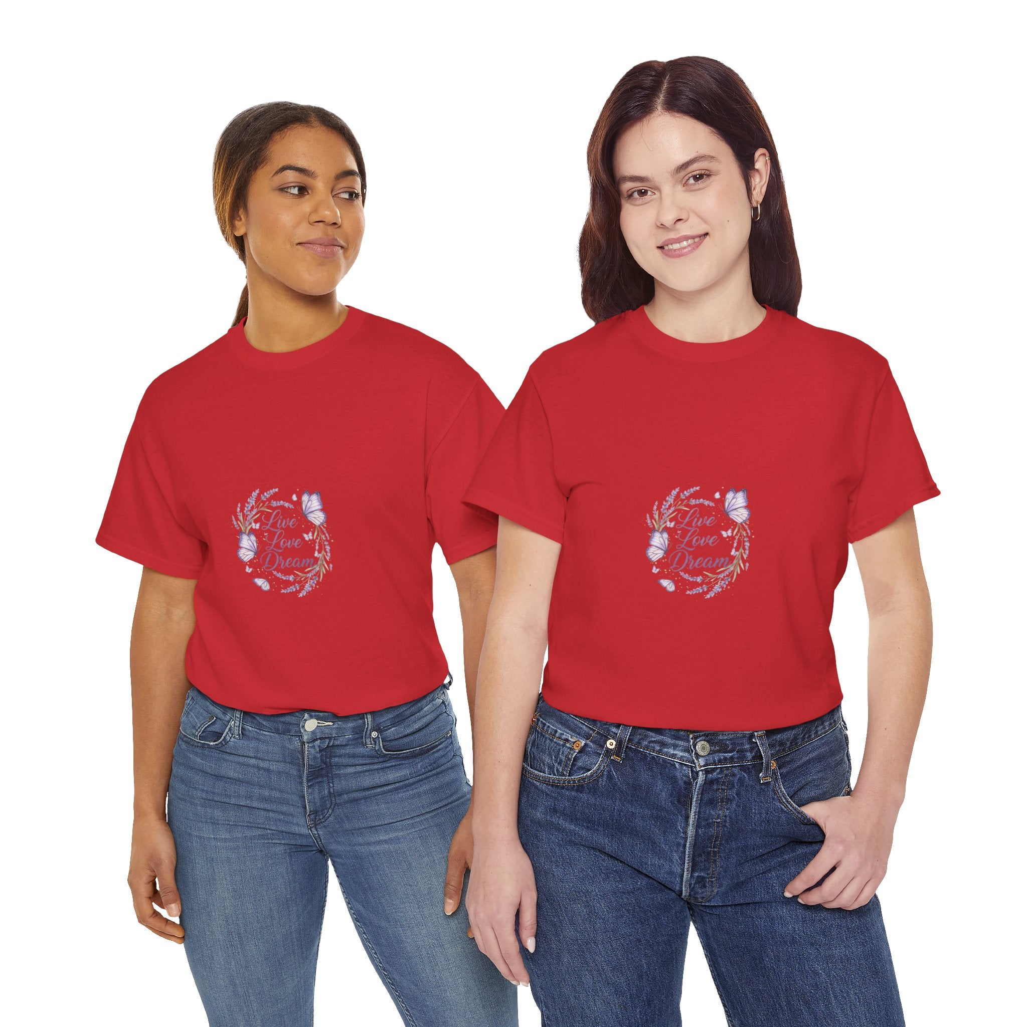 Live Your Dream Tee — Women's Floral Botanical Graphic T-Shirt