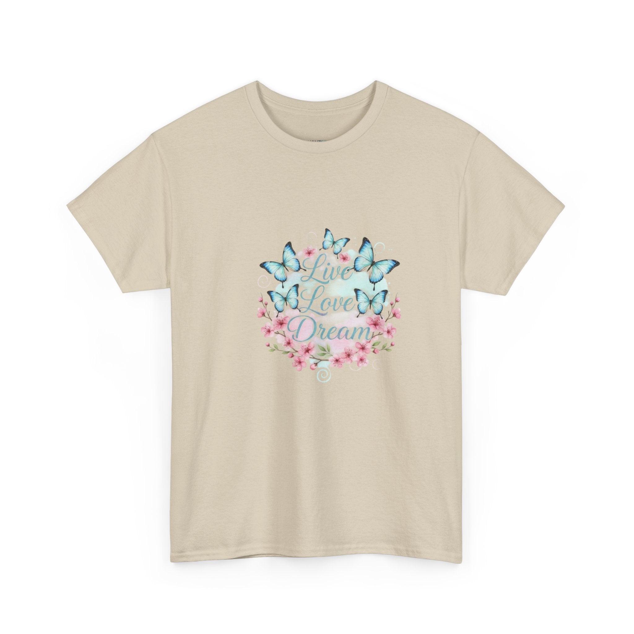 Live Love Dream Tee — Women's Floral Butterfly Graphic T-Shirt
