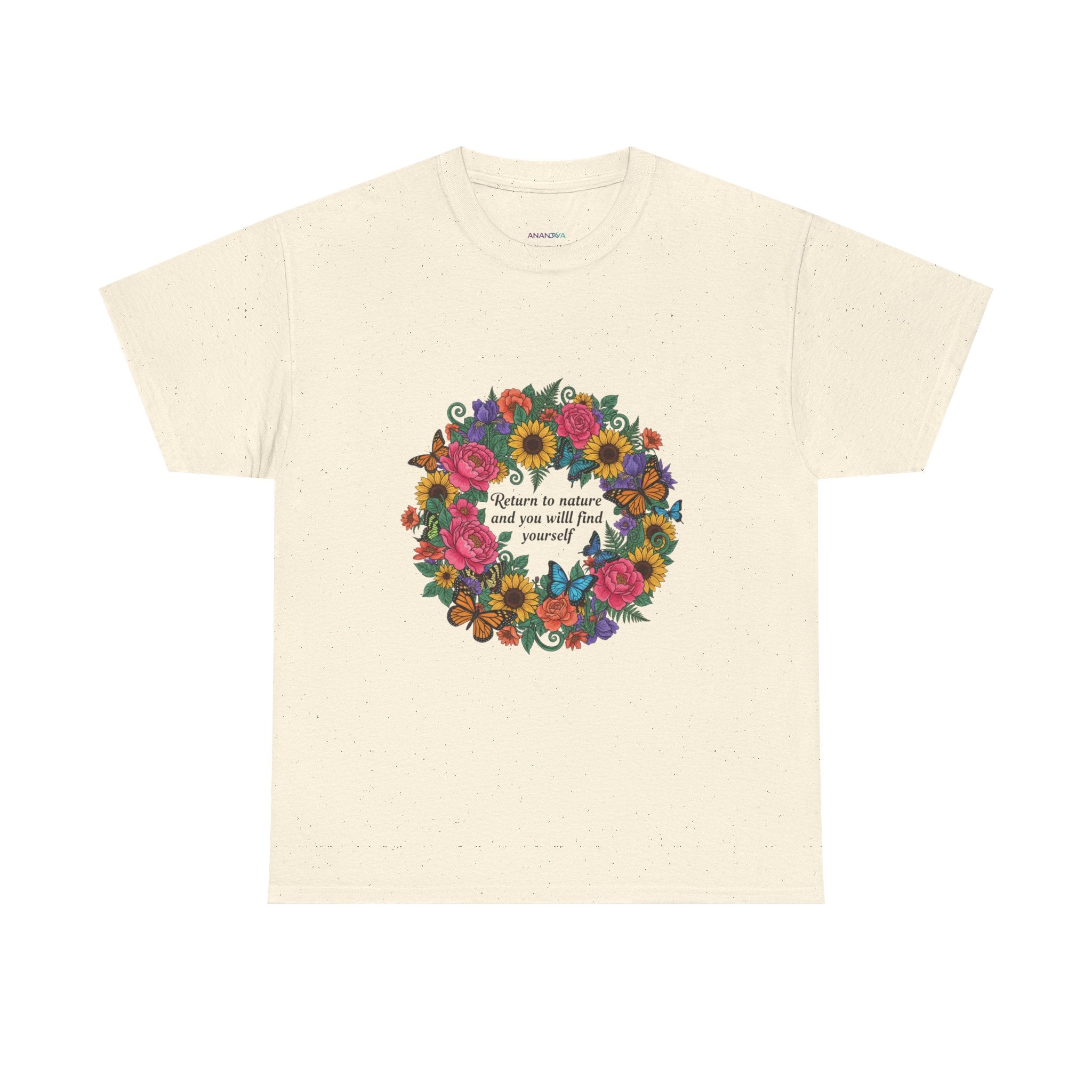 'Wherever You Go, Go with All Your Heart' Floral Wreath Women's T-Shirt | DTG-Printed Inspirational Tee