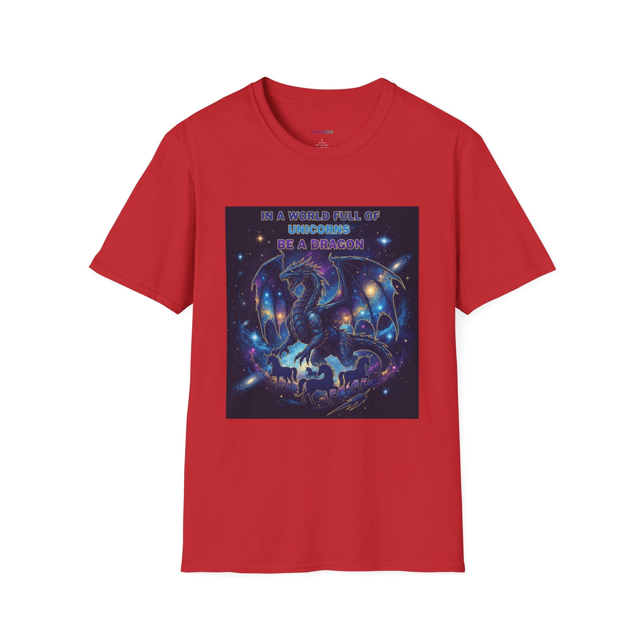 Galaxy Dragon Men's T-Shirt | "In a World Full of Unicorns, Be a Dragon" | DTG Fantasy Tee