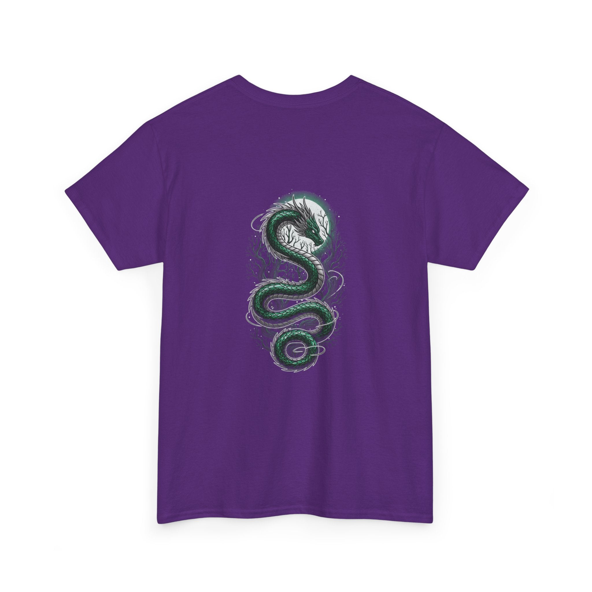 Green Serpent Graphic Men's T-Shirt — DTG Printed Back Art Cotton Tee