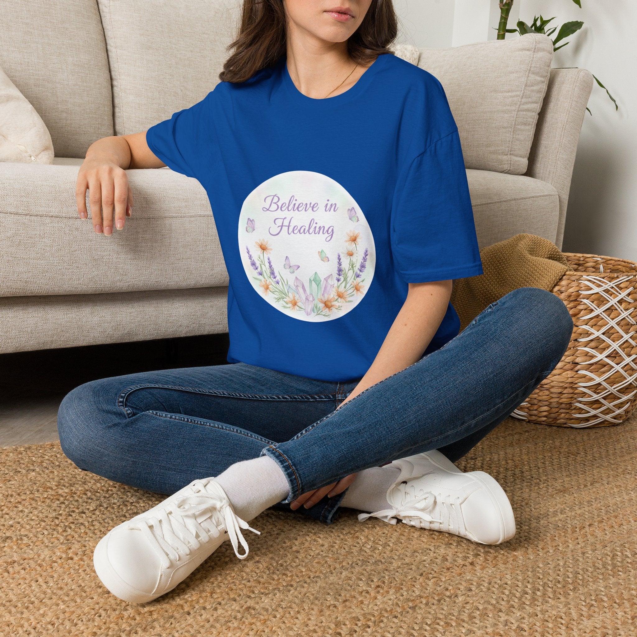 'Believe in Healing' Floral T-Shirt